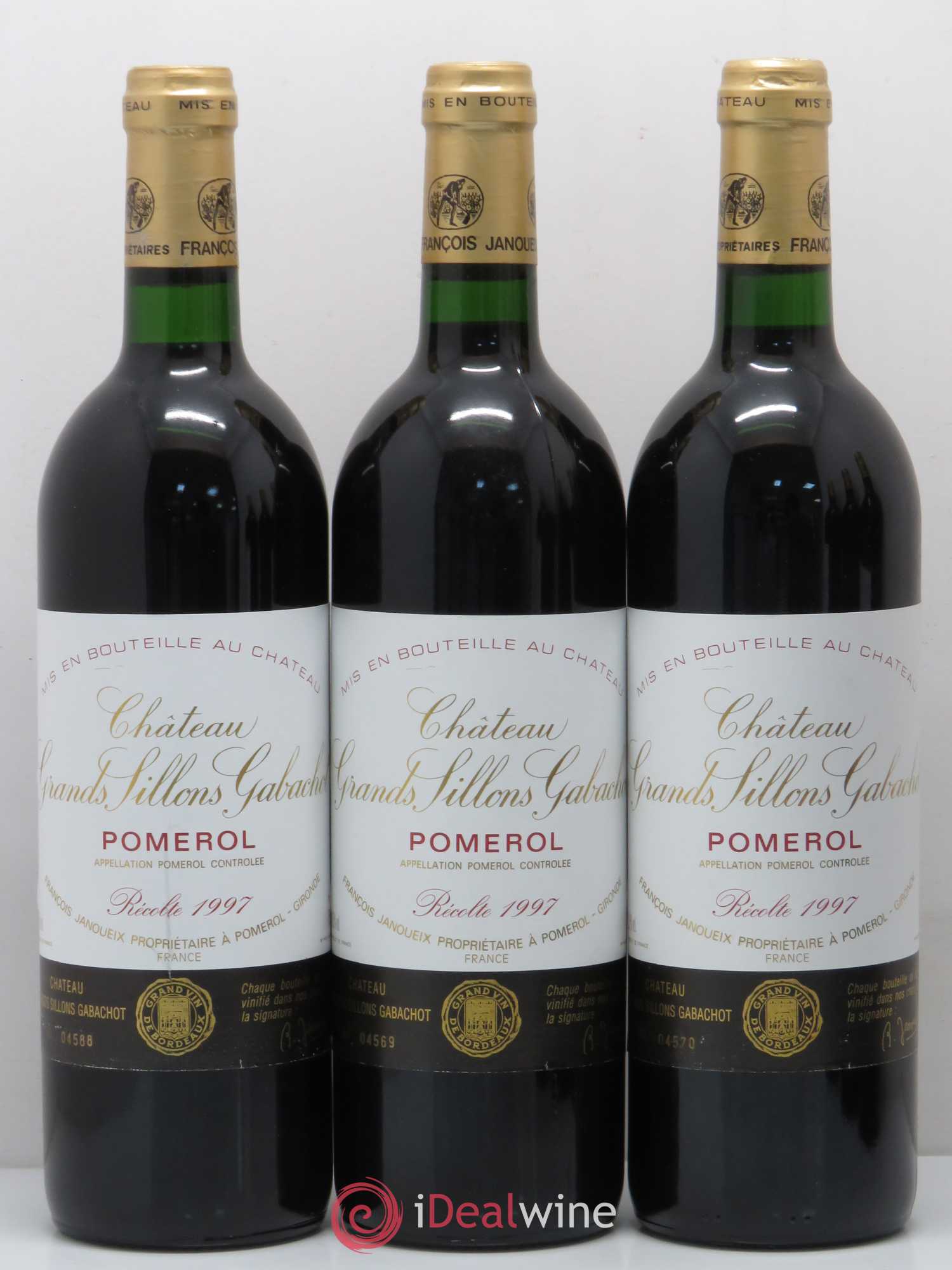 Bordeaux Pomerol Château Grands Sillons Gabachot 1997 - Posten von 6 Flaschen - 1