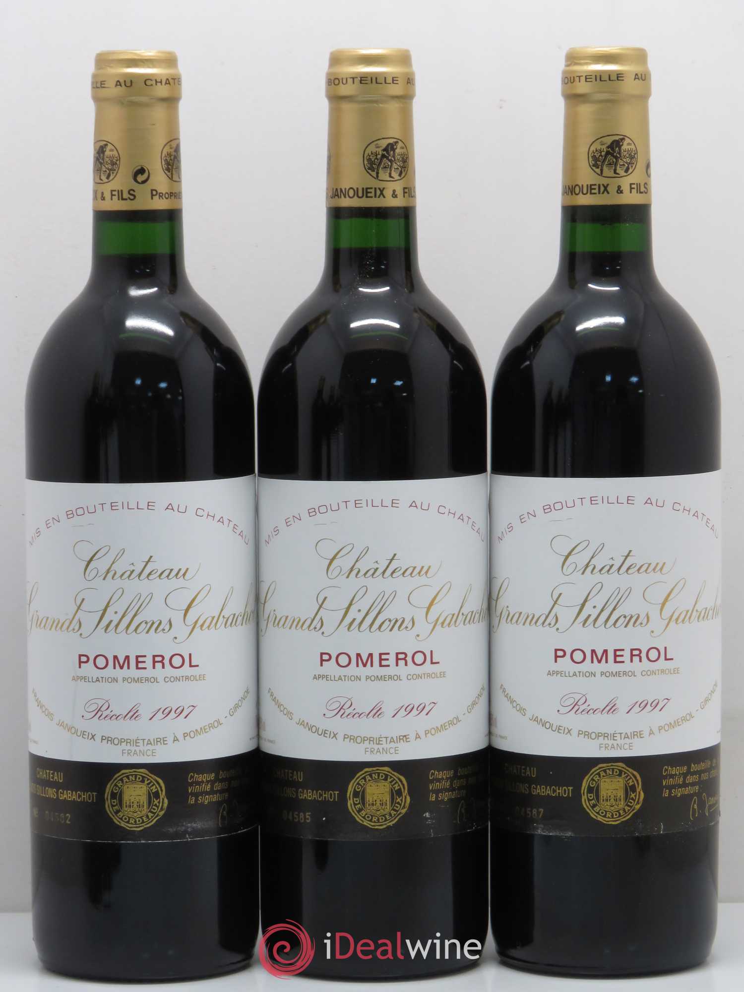Bordeaux Pomerol Château Grands Sillons Gabachot 1997 - Posten von 6 Flaschen - 2