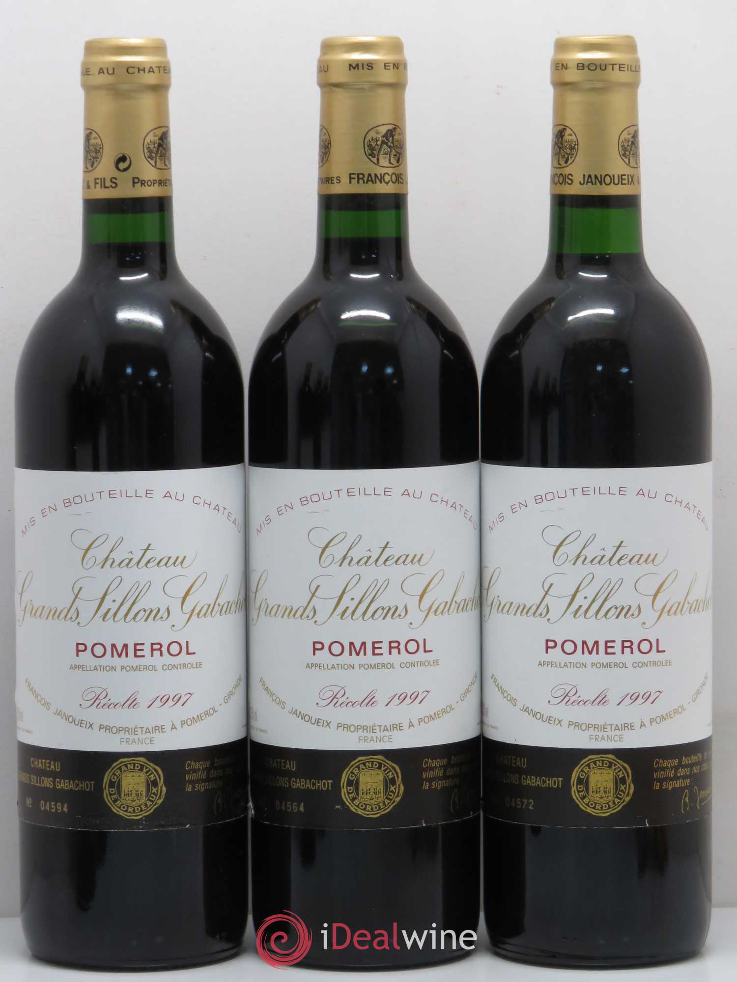 Bordeaux Pomerol Château Grands Sillons Gabachot 1997 - Posten von 6 Flaschen - 2