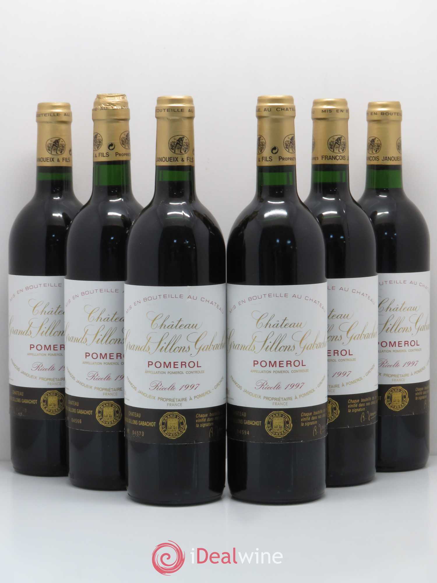 Bordeaux Pomerol Château Grands Sillons Gabachot 1997 - Posten von 6 Flaschen - 0
