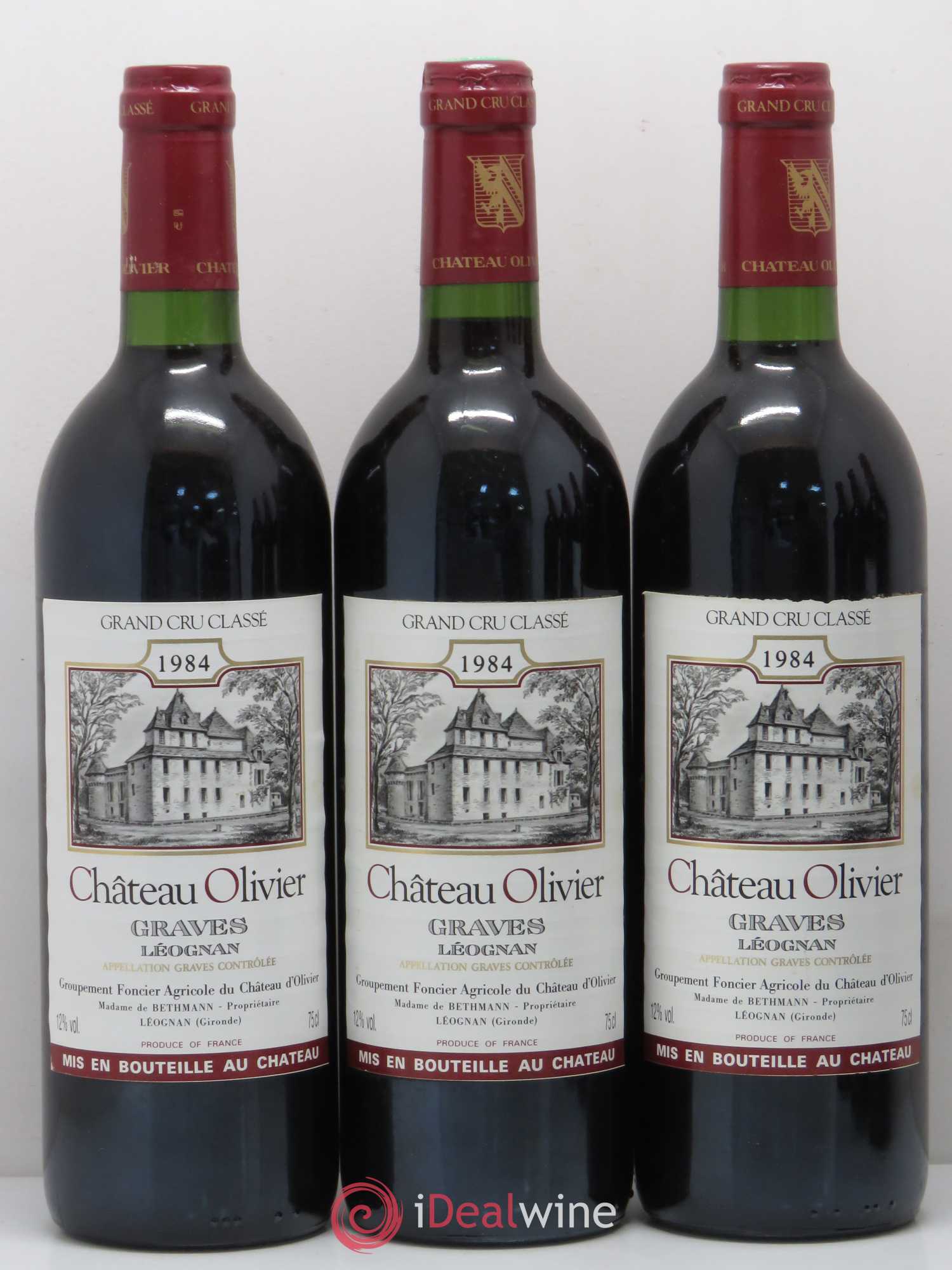 Château Olivier Cru Classé de Graves 1984 - Lot de 6 bouteilles - 1