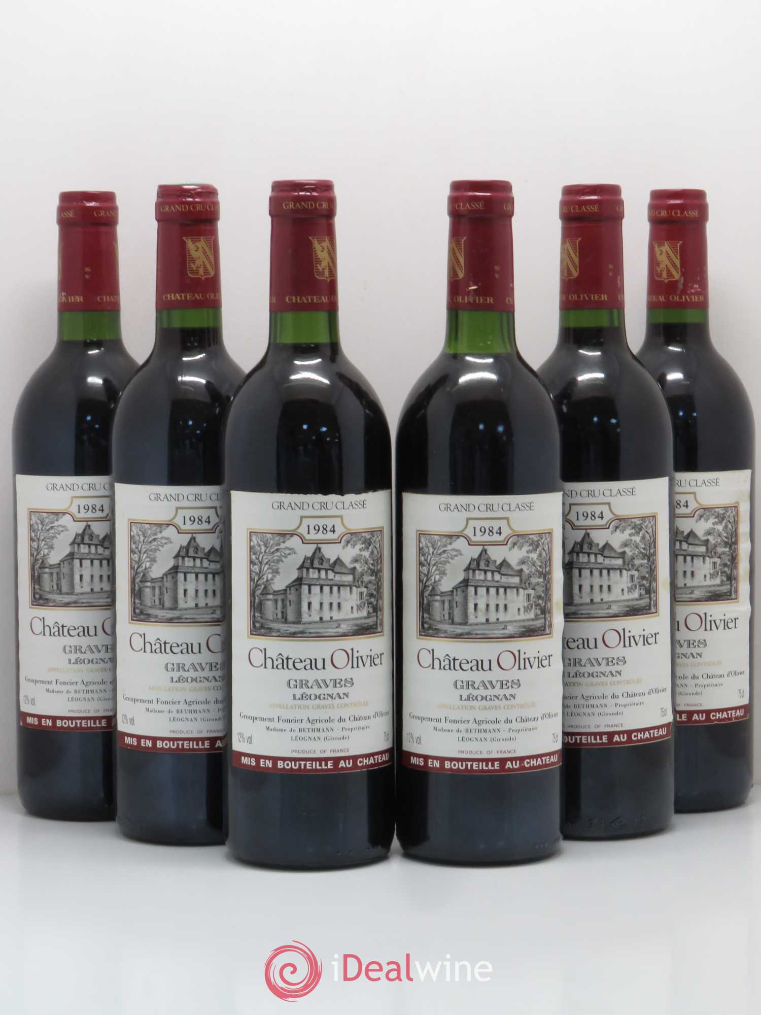 Château Olivier Cru Classé de Graves 1984 - Lot de 6 bouteilles - 0