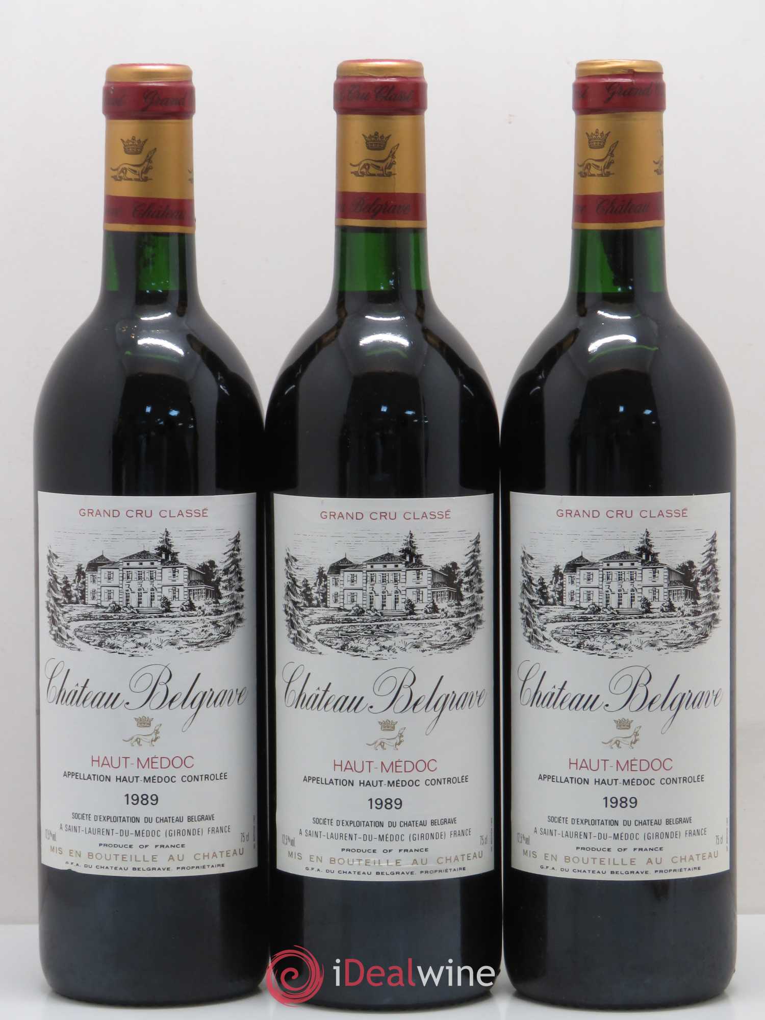 Château Bellegrave Cru Bourgeois 1989 - Lot de 12 bouteilles - 1