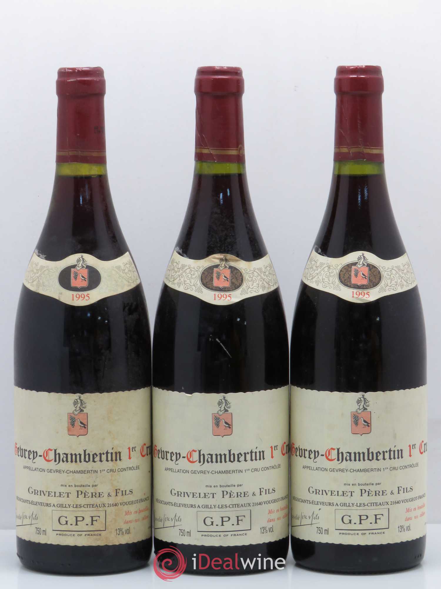 Gevrey-Chambertin 1er Cru Grivelet 1995 - Lot de 3 bouteilles - 0