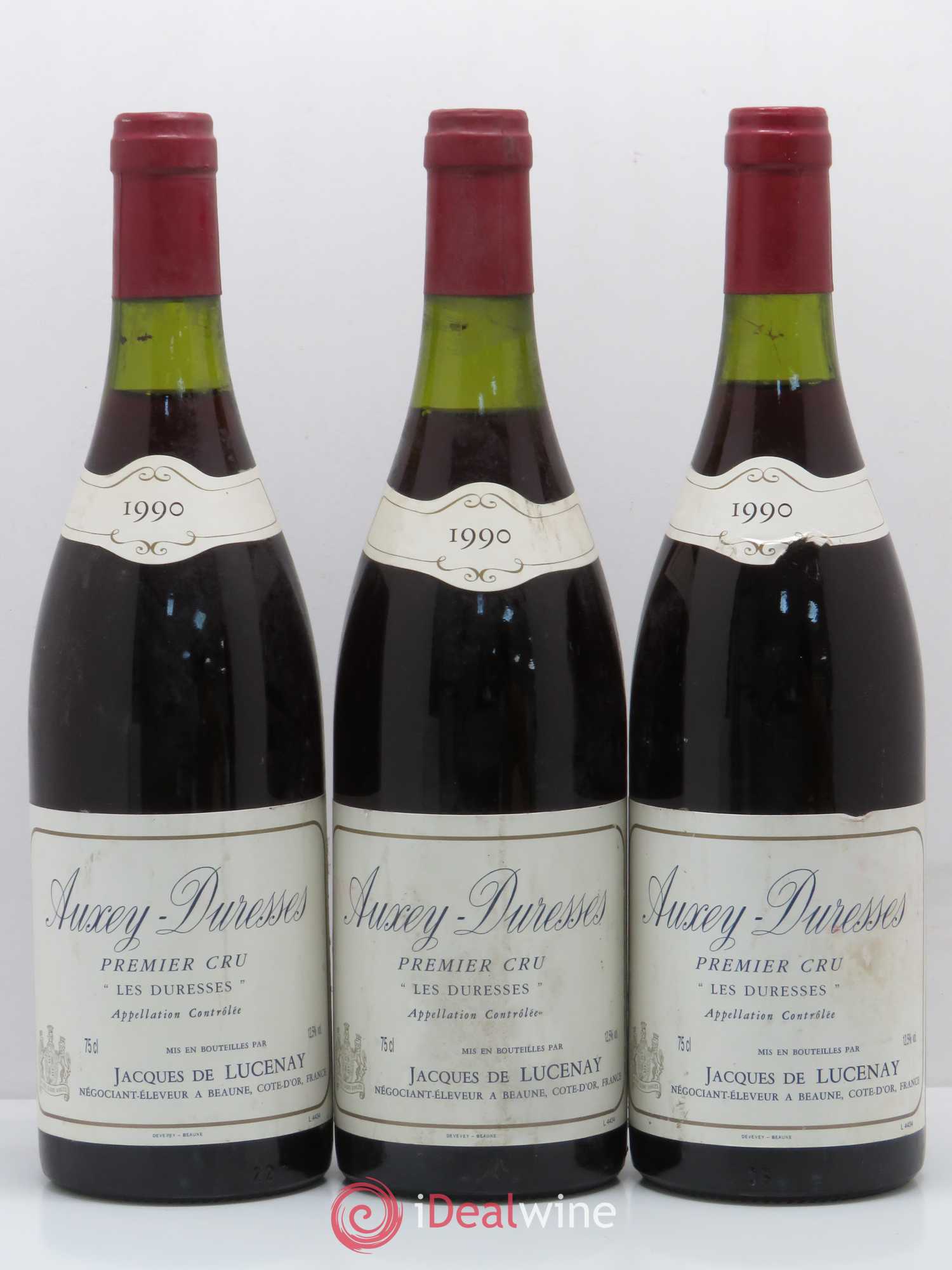 Auxey-Duresses 1er Cru Les Duresses Lucenay 1990 - Lot de 3 bouteilles - 0