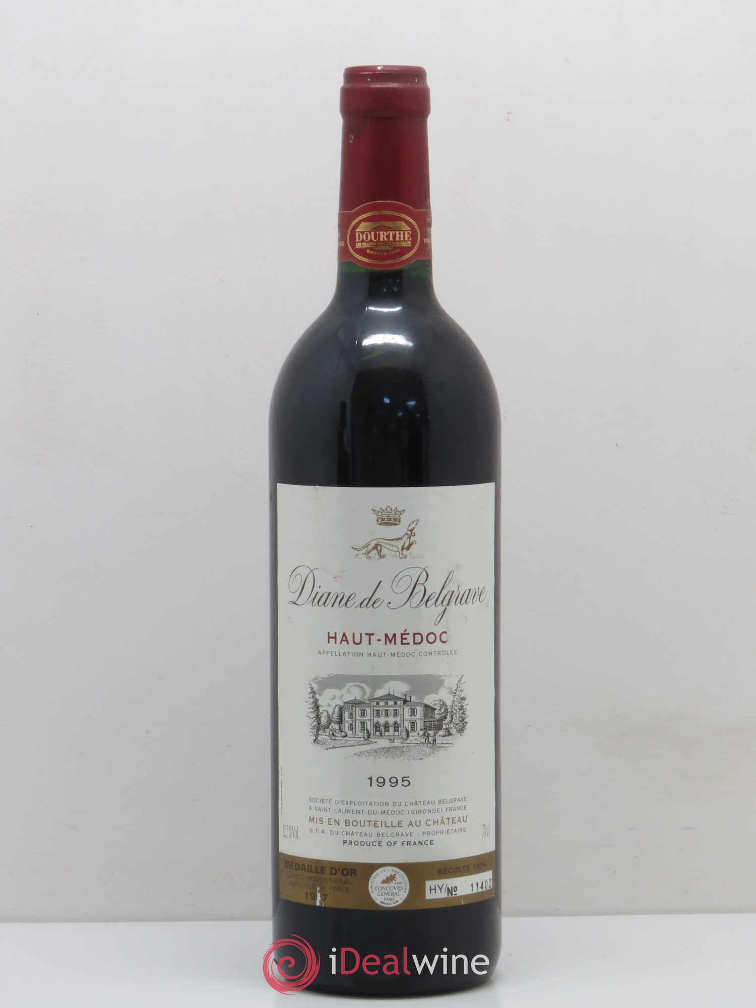 Bordeaux Haut Médoc Diane de Belgrave 1995 - Lot of 1 bottle - 0