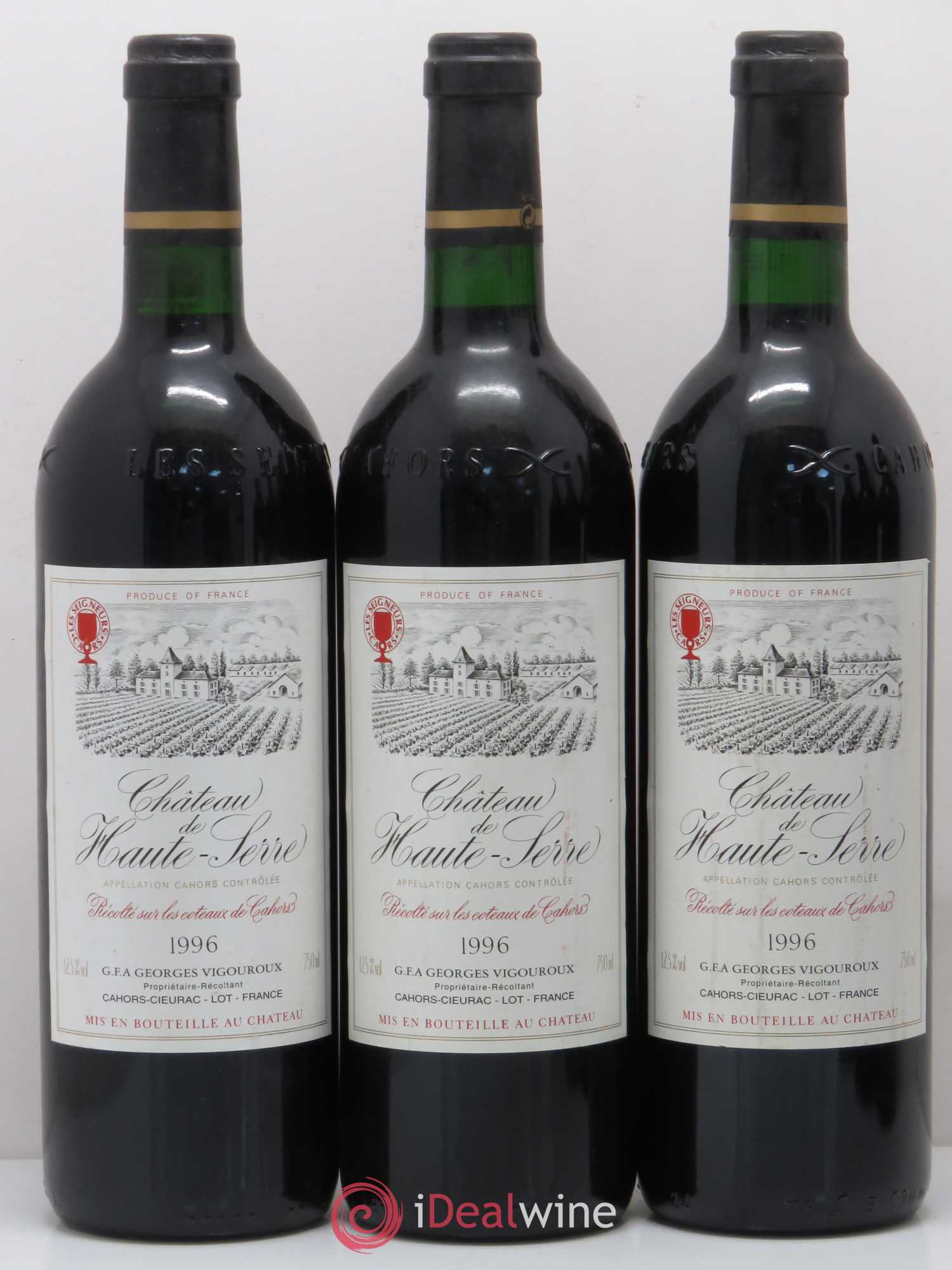 Cahors Château de Haute Serre 1996 - Lot de 6 bouteilles - 1