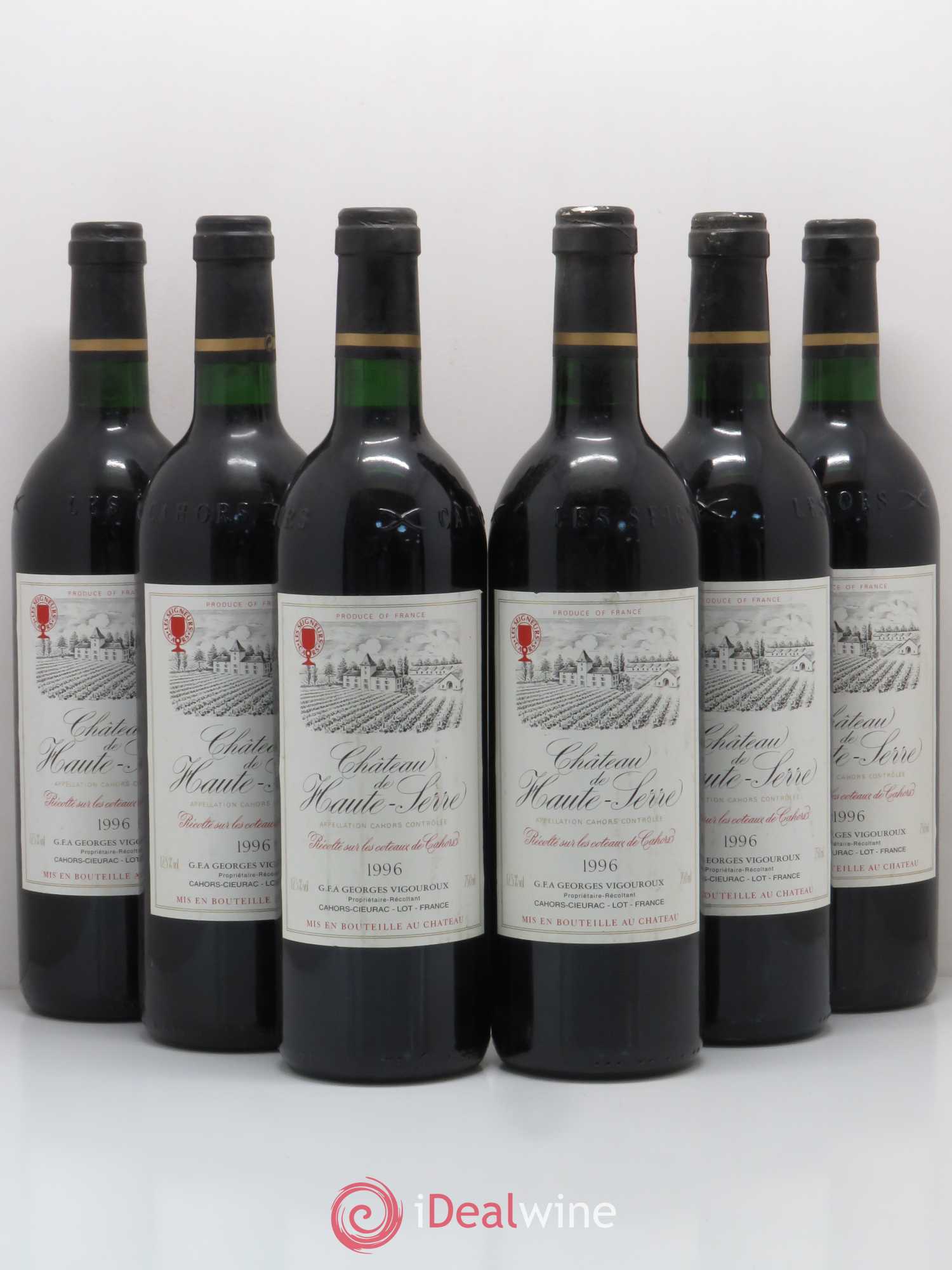 Cahors Château de Haute Serre 1996 - Lot de 6 bouteilles - 0