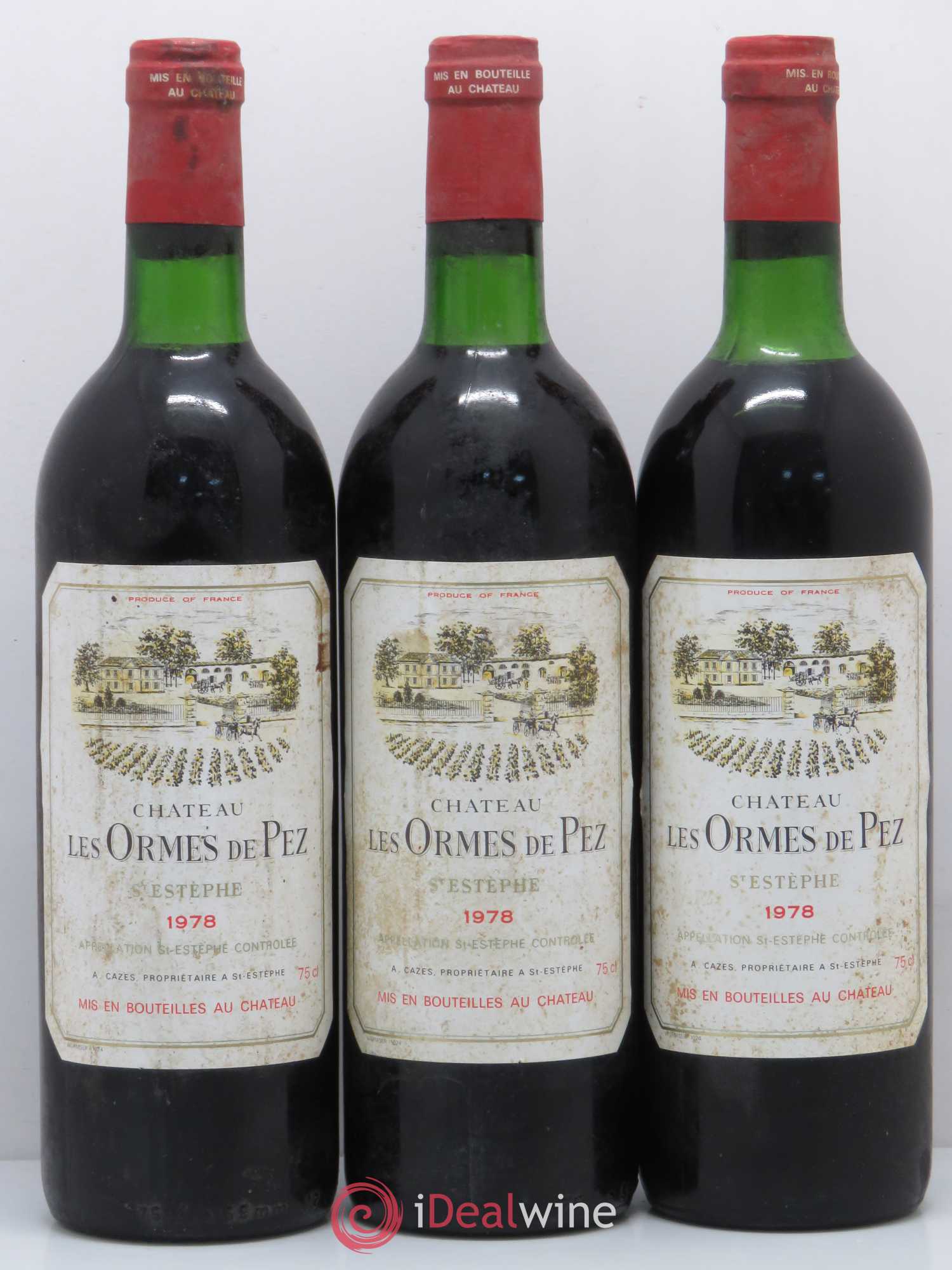 Château les Ormes de Pez 1978 - Lot de 3 bouteilles - 0