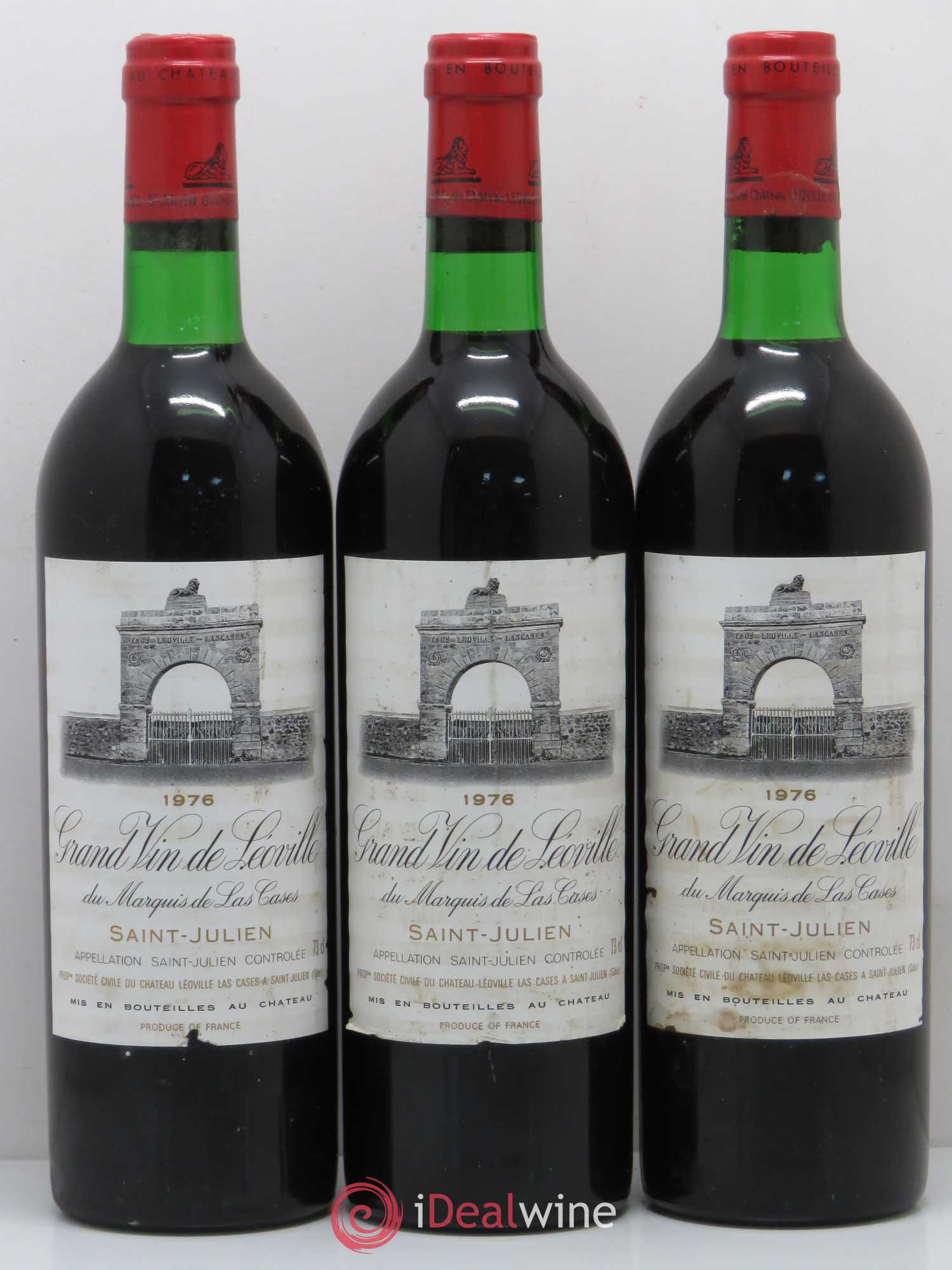 Château Léoville Las Cases 2ème Grand Cru Classé 1976 - Lot de 3 bouteilles - 0