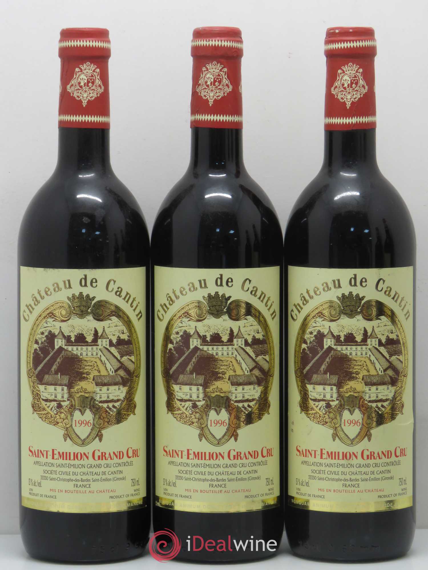 Château Cantin 1996 - Lot de 5 bouteilles - 1