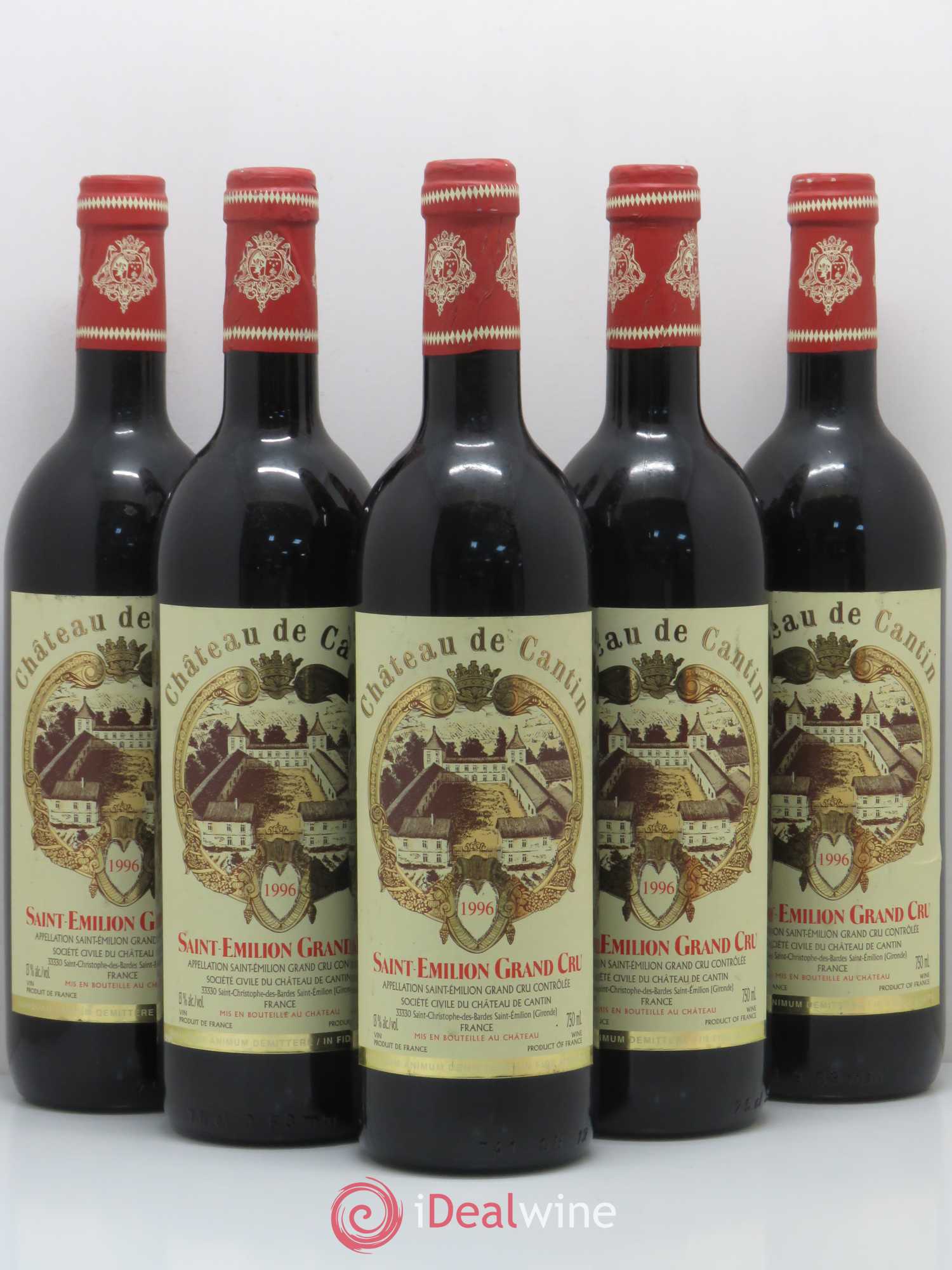 Château Cantin 1996 - Lot de 5 bouteilles - 0
