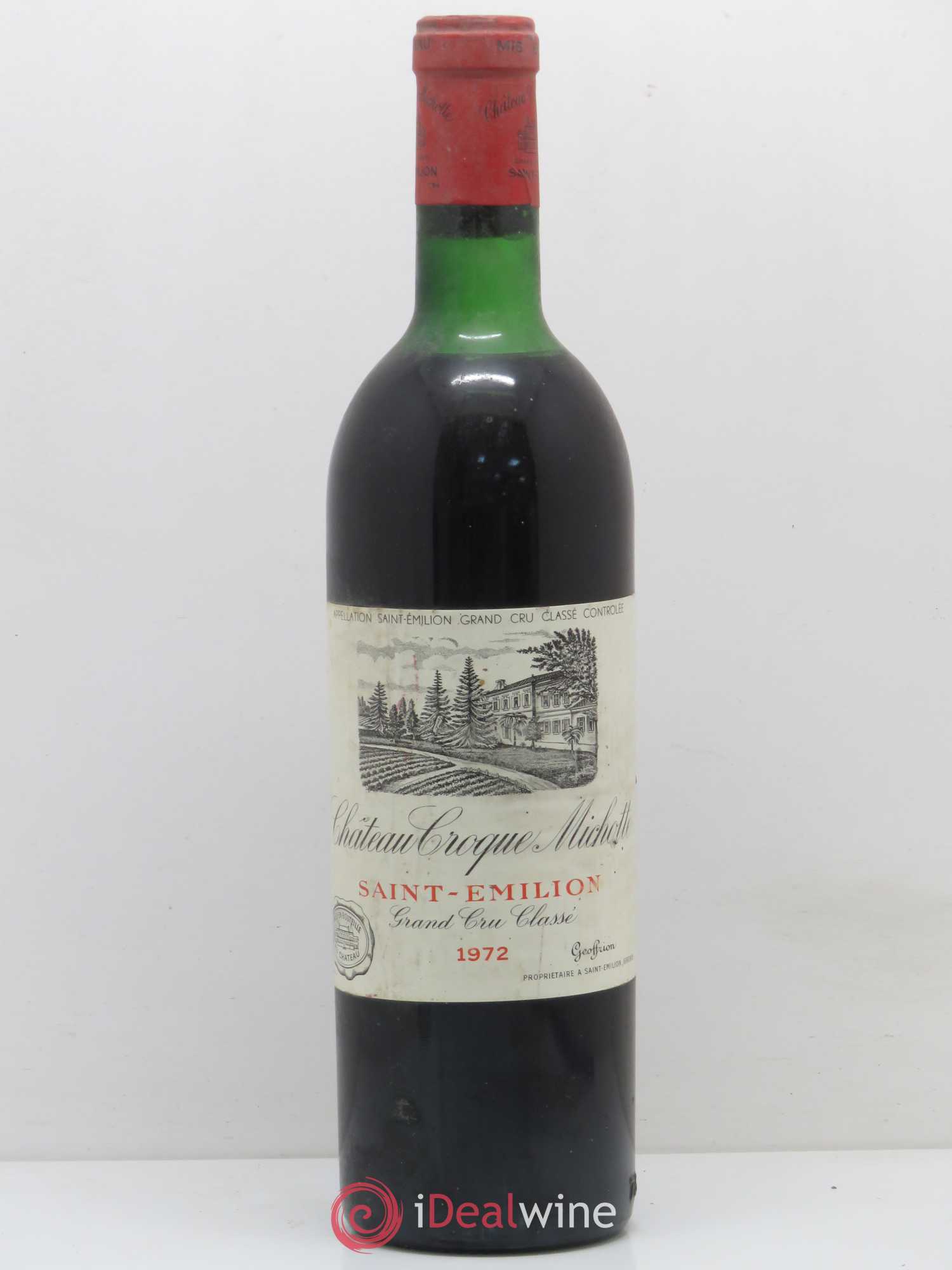 Château Croque Michotte 1972 - Lot de 1 bouteille - 0