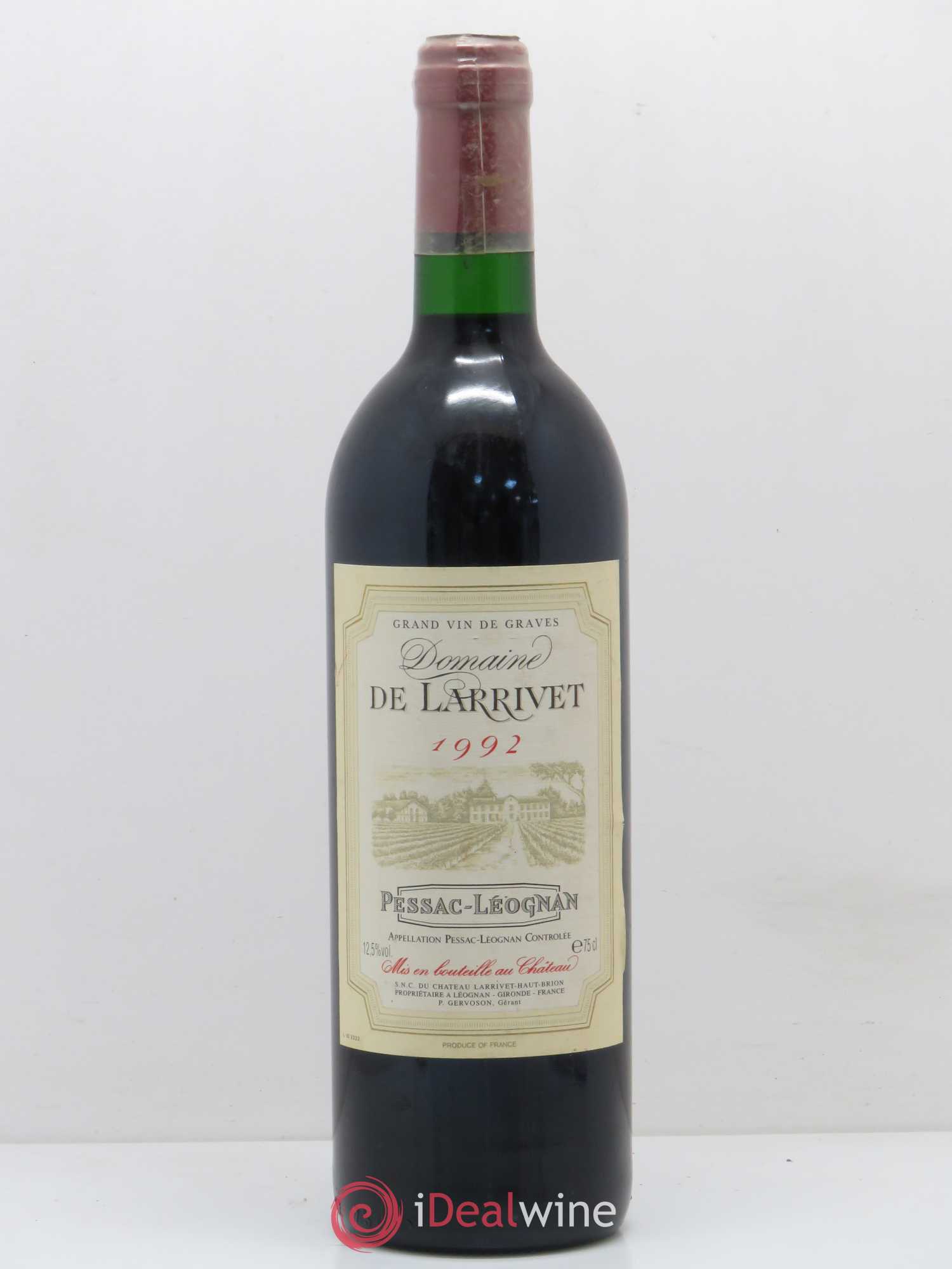 Pessac-Léognan Domaine de Larrivet 1992 - Lot de 1 bouteille - 0