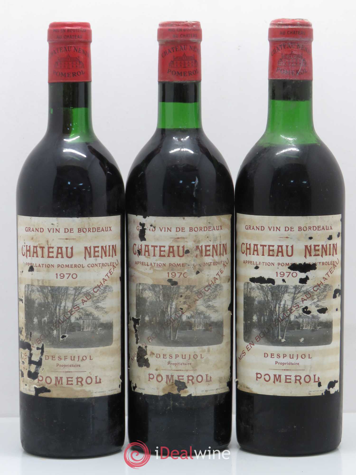 Château Nenin 1970 - Lot de 3 bouteilles - 0