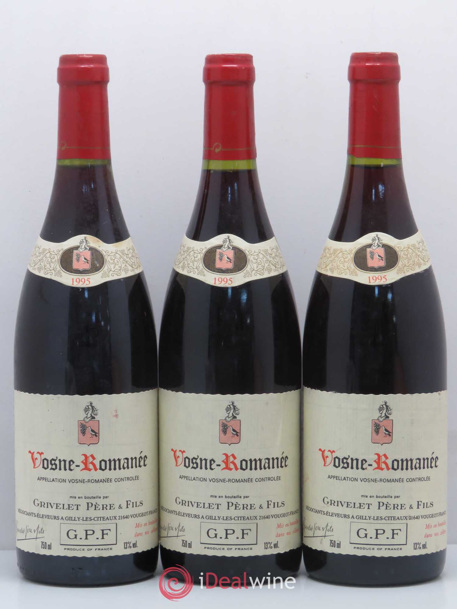 Vosne-Romanée Domaine Grivelet 1995 - Posten von 3 Flaschen - 0