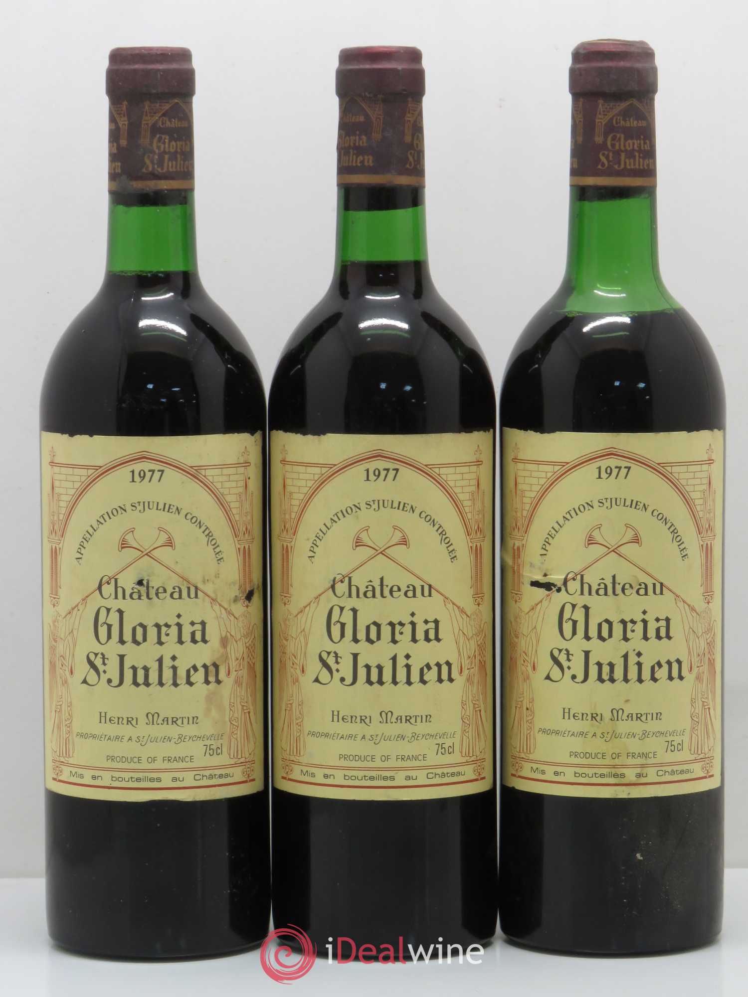 Château Gloria 1977 - Lot de 3 bouteilles - 0