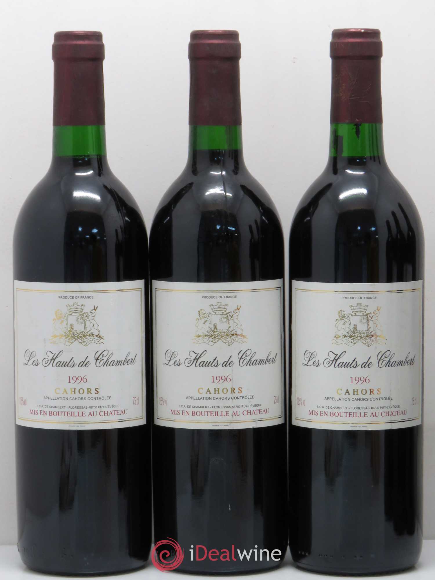 Cahors Les Hauts de Chambert 1996 - Lot de 6 bouteilles - 1