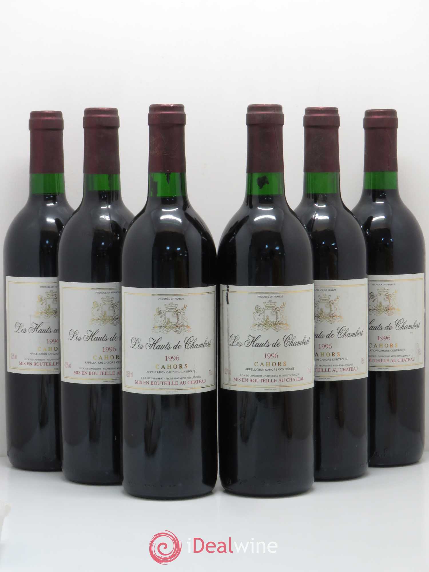 Cahors Les Hauts de Chambert 1996 - Lot de 6 bouteilles - 0