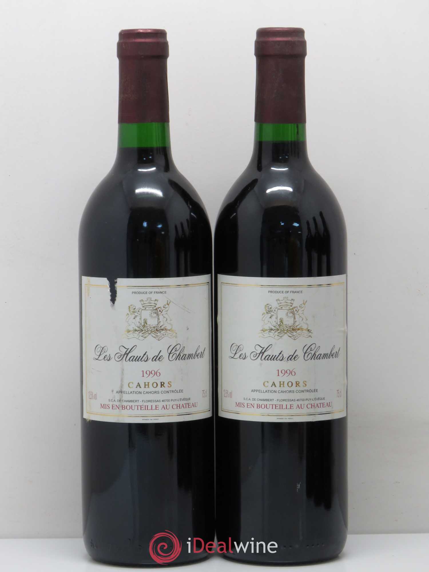 Cahors Les Hauts de Chambert 1996 - Posten von 5 Flaschen - 2