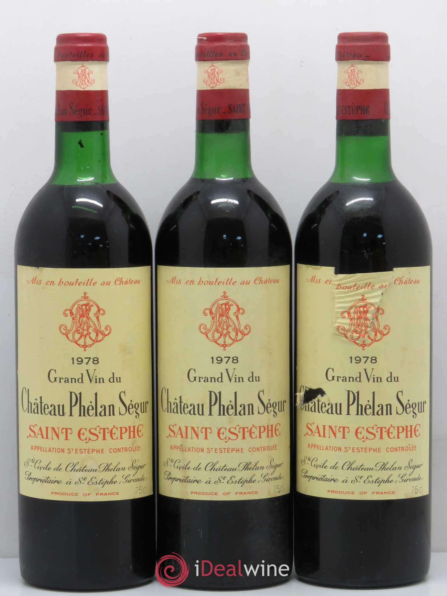 Château Phélan Ségur 1978 - Lot de 3 bouteilles - 0