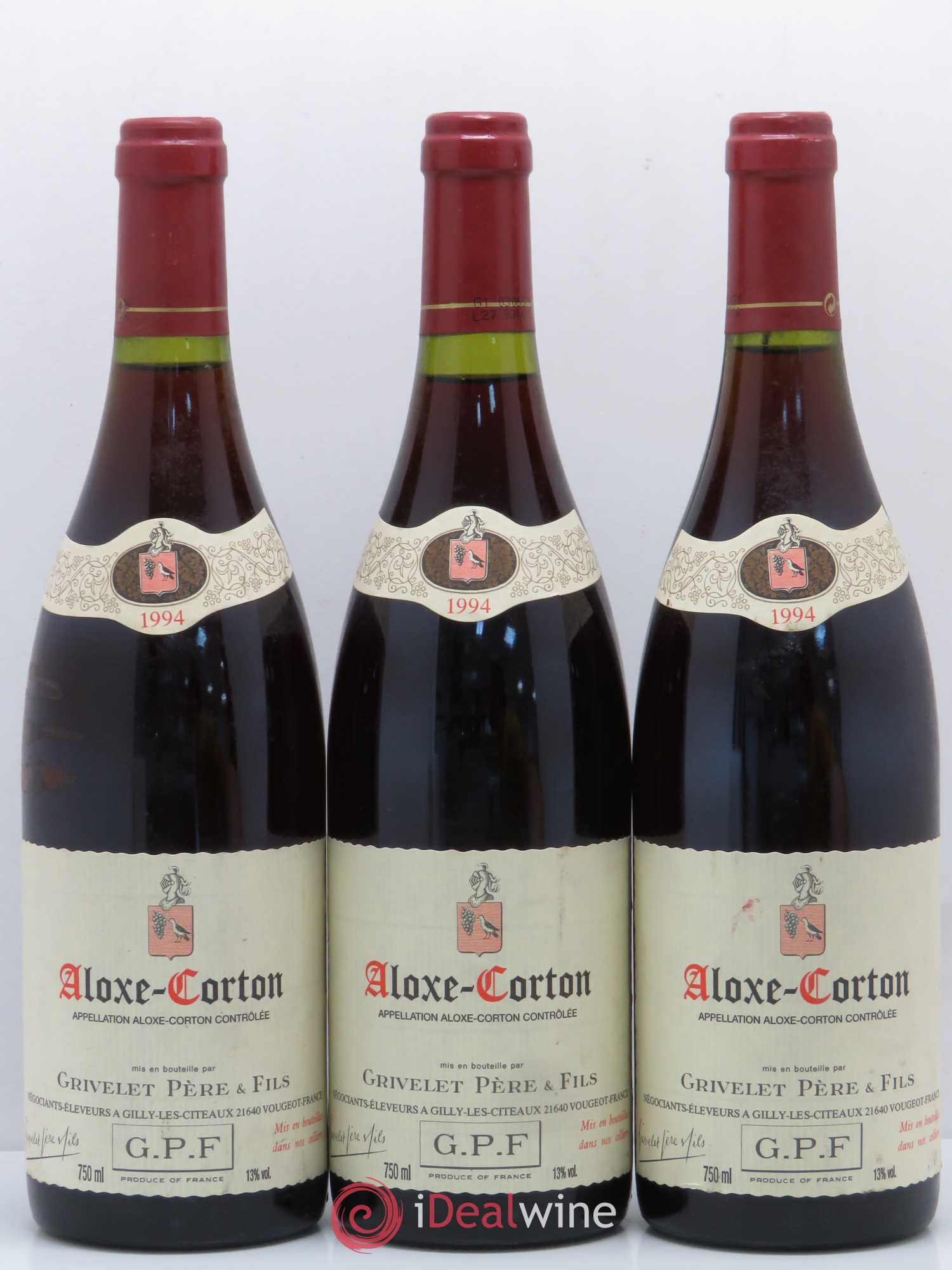 Aloxe-Corton Domaine Grivelet 1994 - Posten von 3 Flaschen - 0