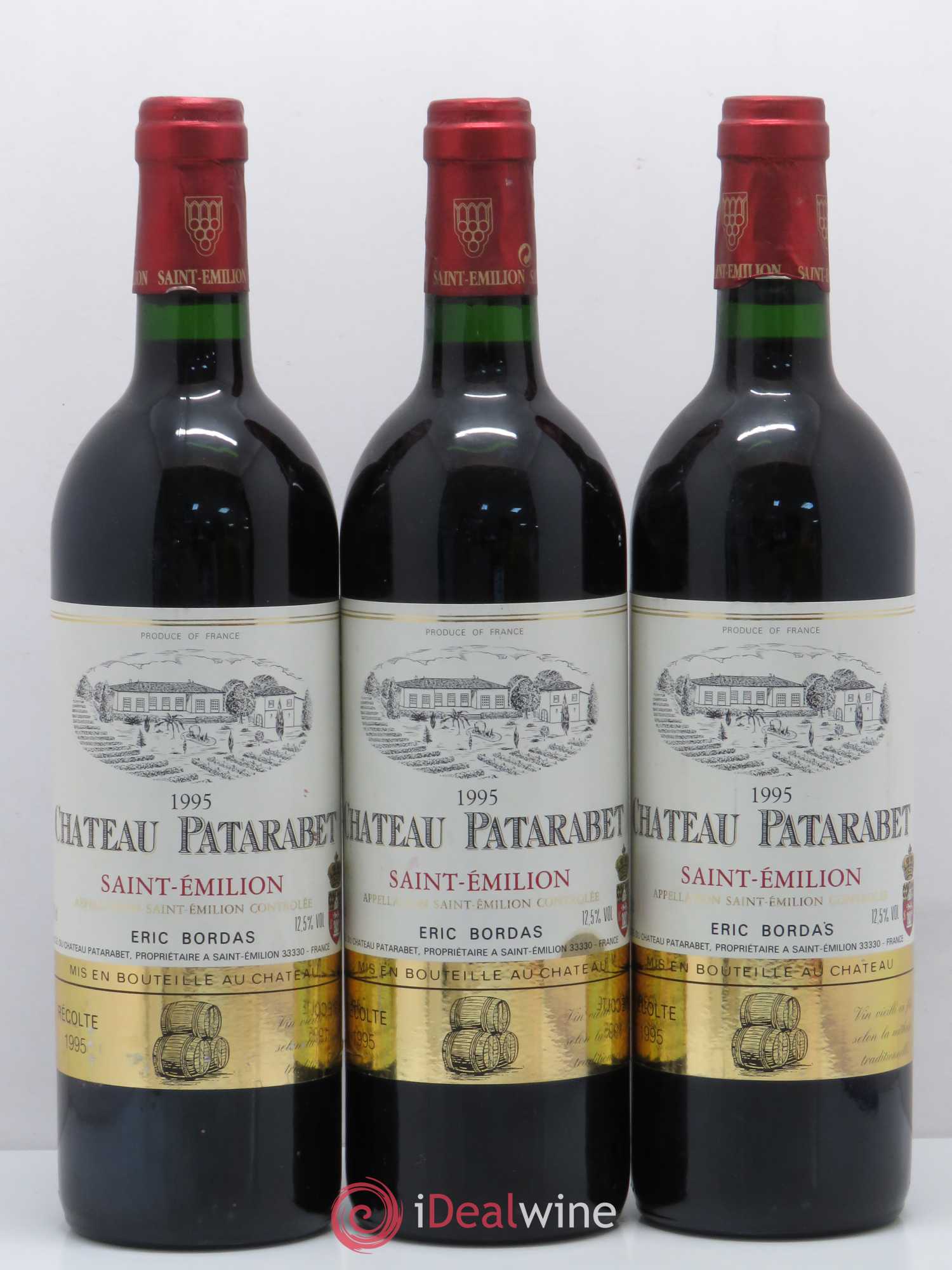 Saint-Émilion Château Patarabet 1995 - Lot de 3 bouteilles - 0