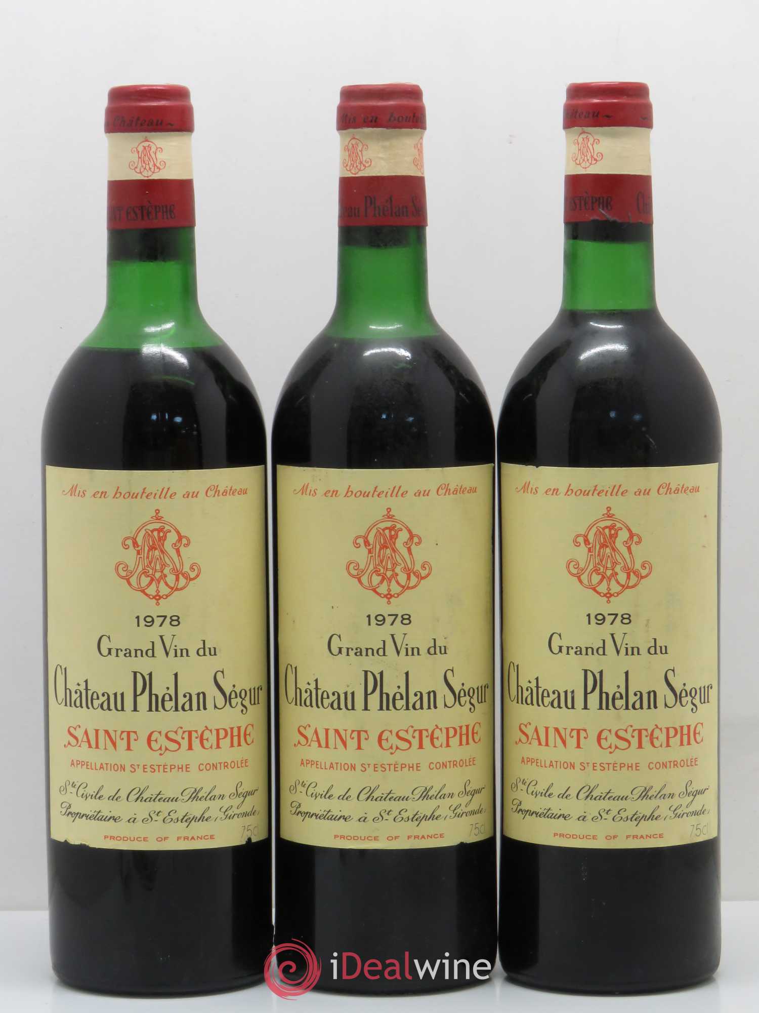 Château Phélan Ségur 1978 - Lot de 3 bouteilles - 0