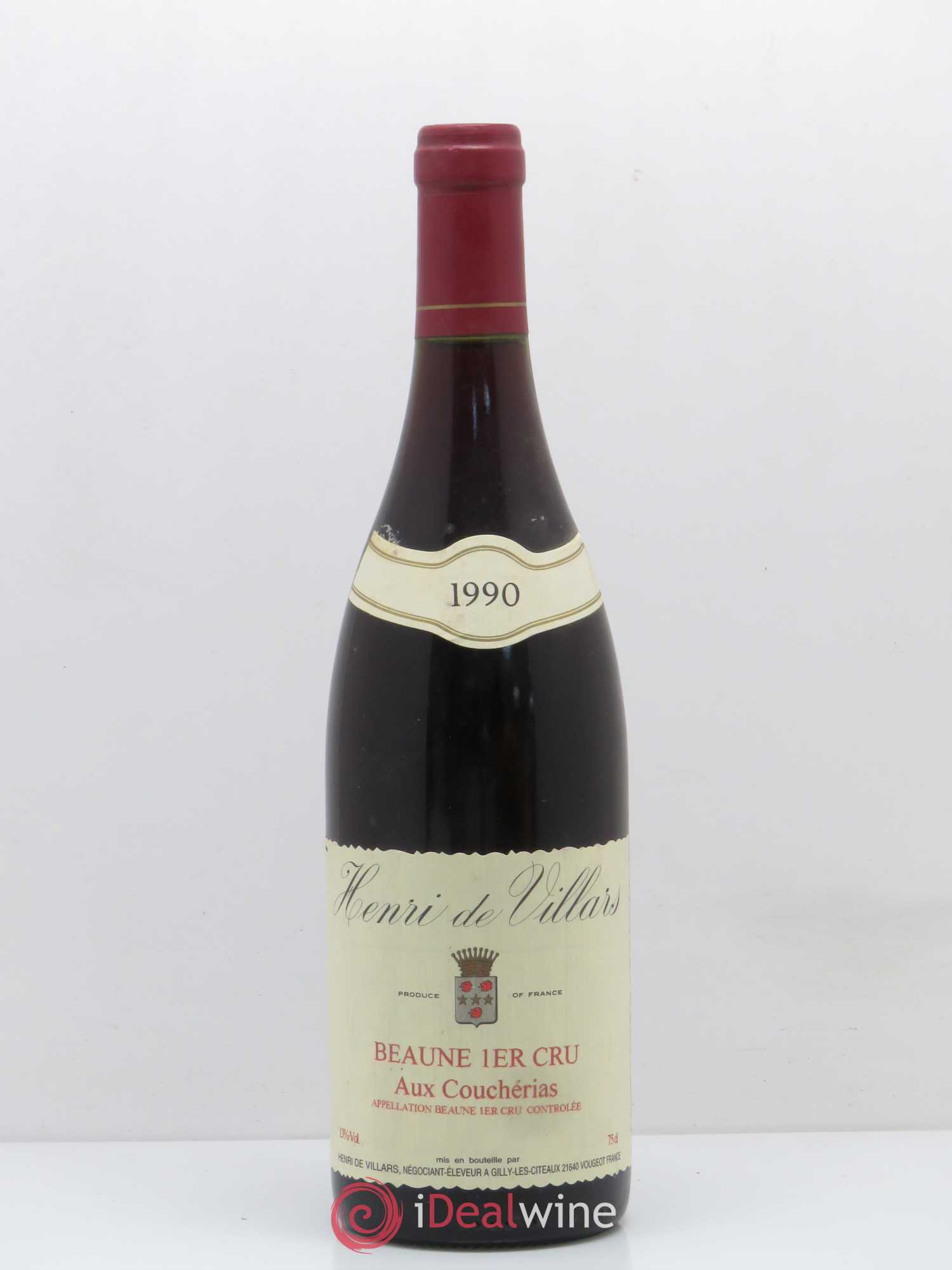 Beaune 1er Cru Aux Coucherias Henri De Villars 1990 - Posten von 1 Flasche - 0