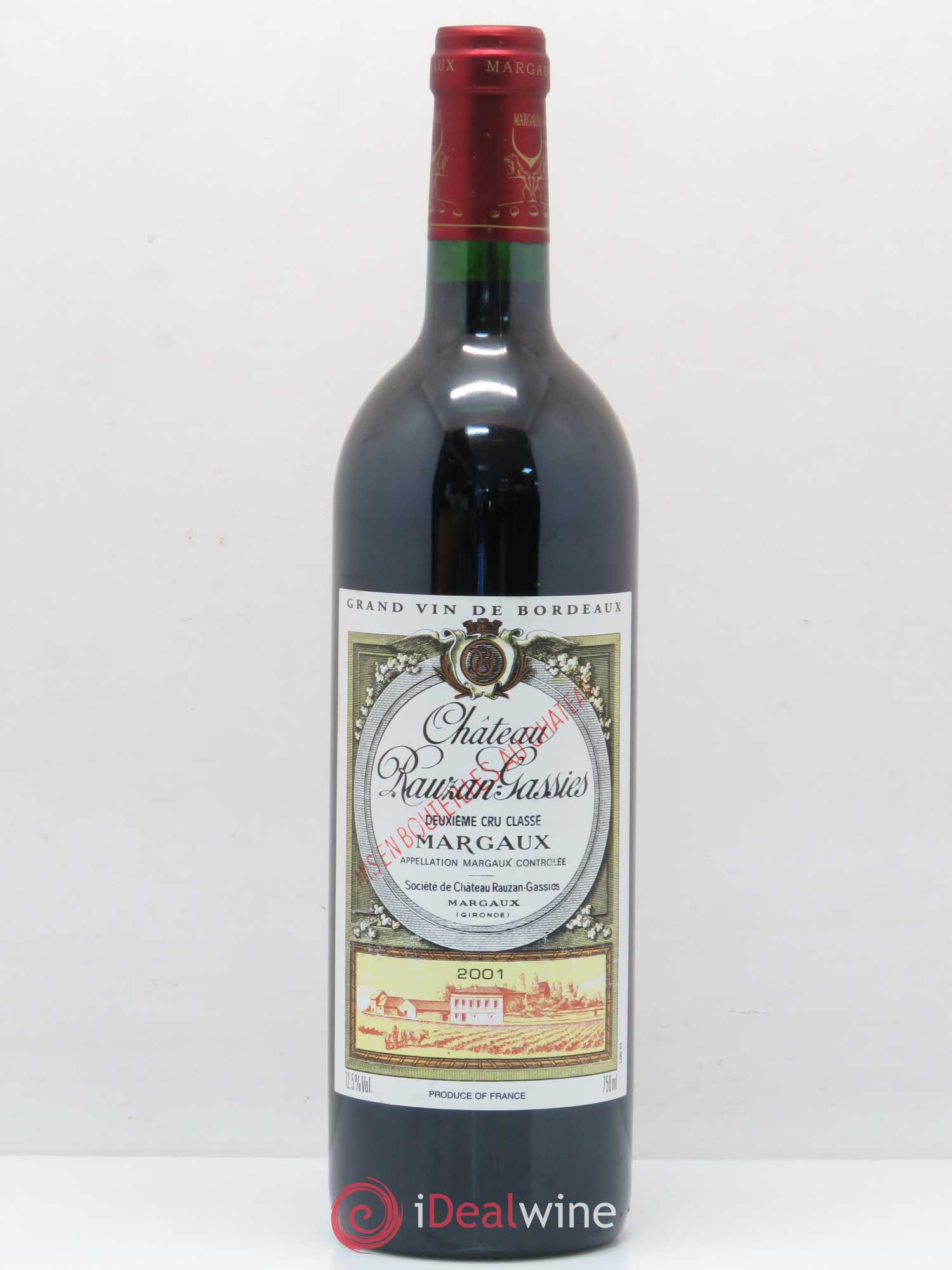 Château Rauzan-Gassies 2ème Grand Cru Classé 2001 - Lot de 1 bouteille - 0