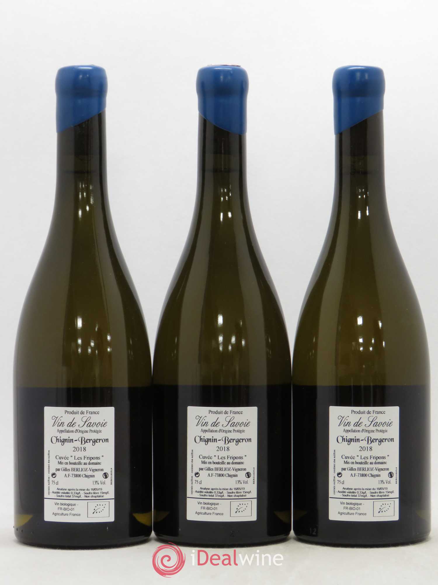 Vin de Savoie Chignin-Bergeron Les Fripons Gilles Berlioz 2018 - Lot de 3 bouteilles - 1