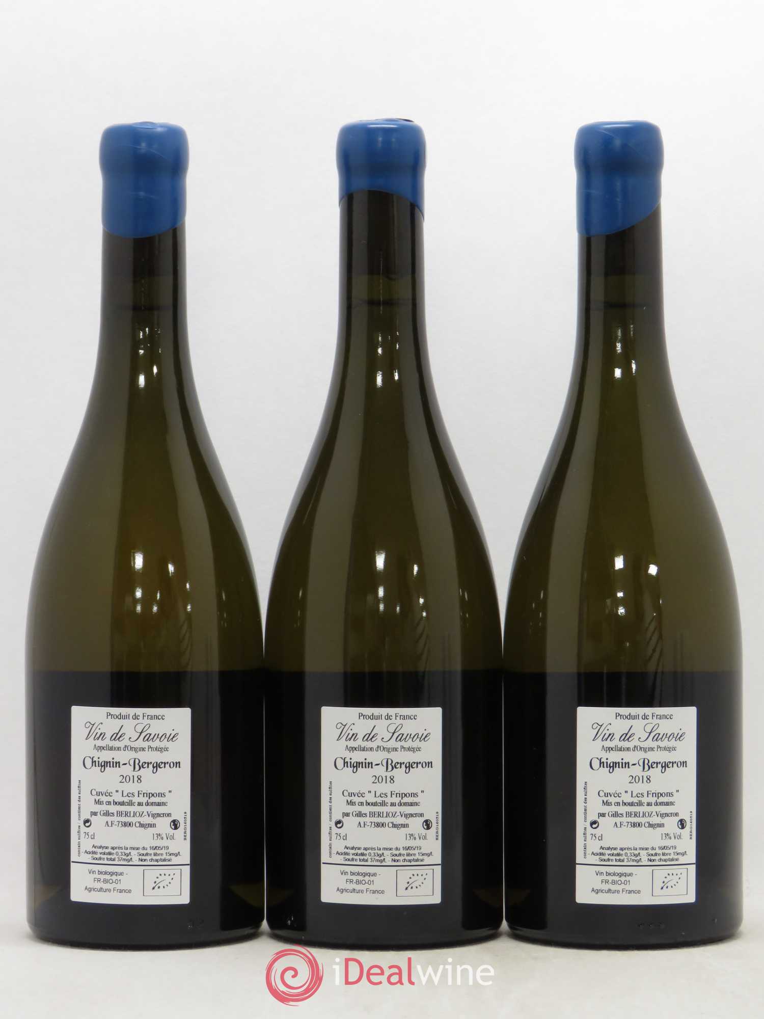 Vin de Savoie Chignin-Bergeron Les Fripons Gilles Berlioz 2018 - Lot de 3 bouteilles - 1