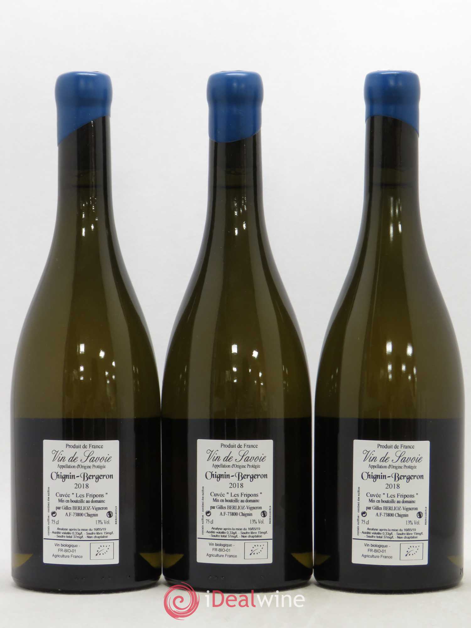 Vin de Savoie Chignin-Bergeron Les Fripons Gilles Berlioz 2018 - Lot de 3 bouteilles - 1