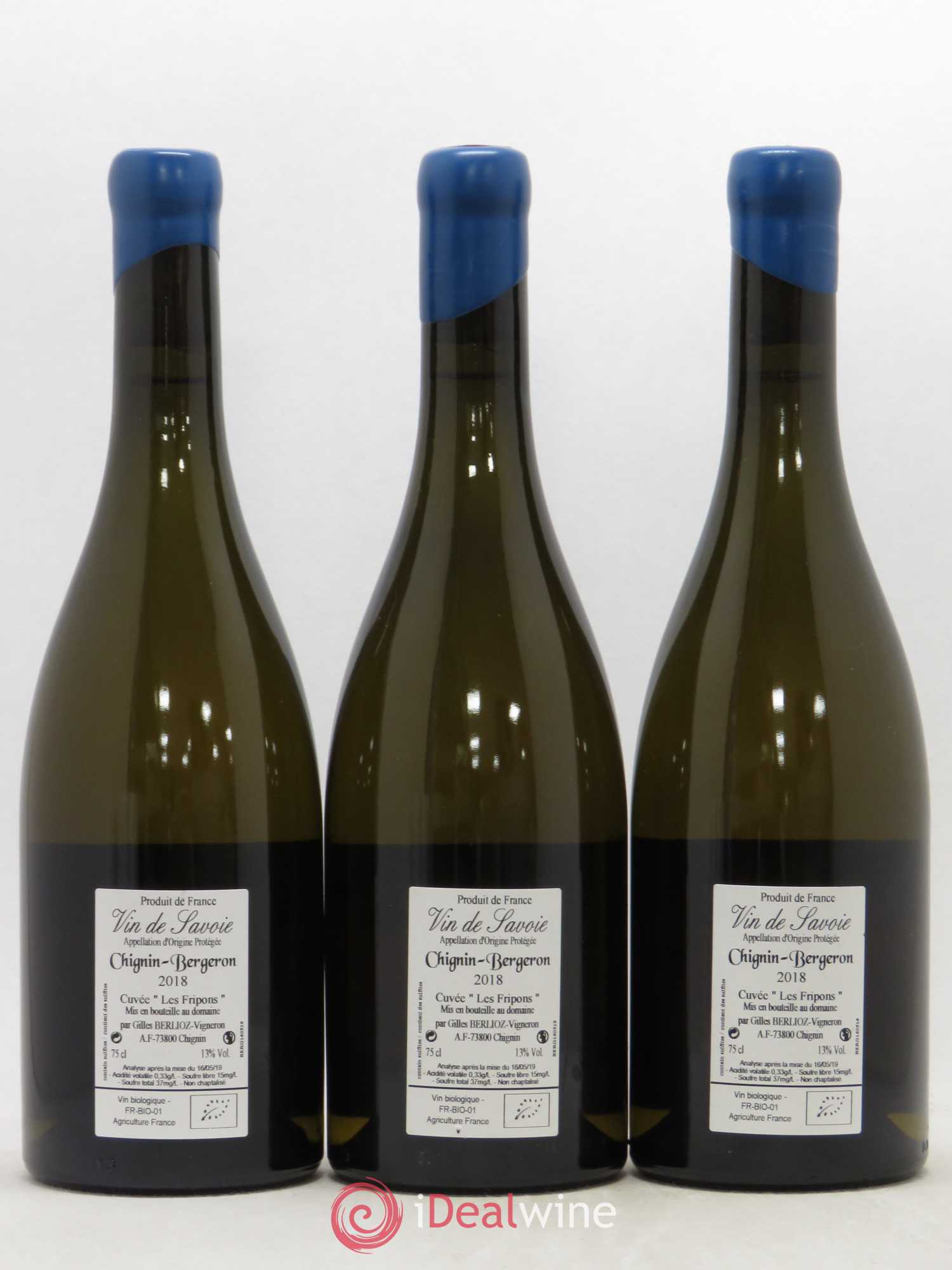 Vin de Savoie Chignin-Bergeron Les Fripons Gilles Berlioz 2018 - Lot de 3 bouteilles - 1