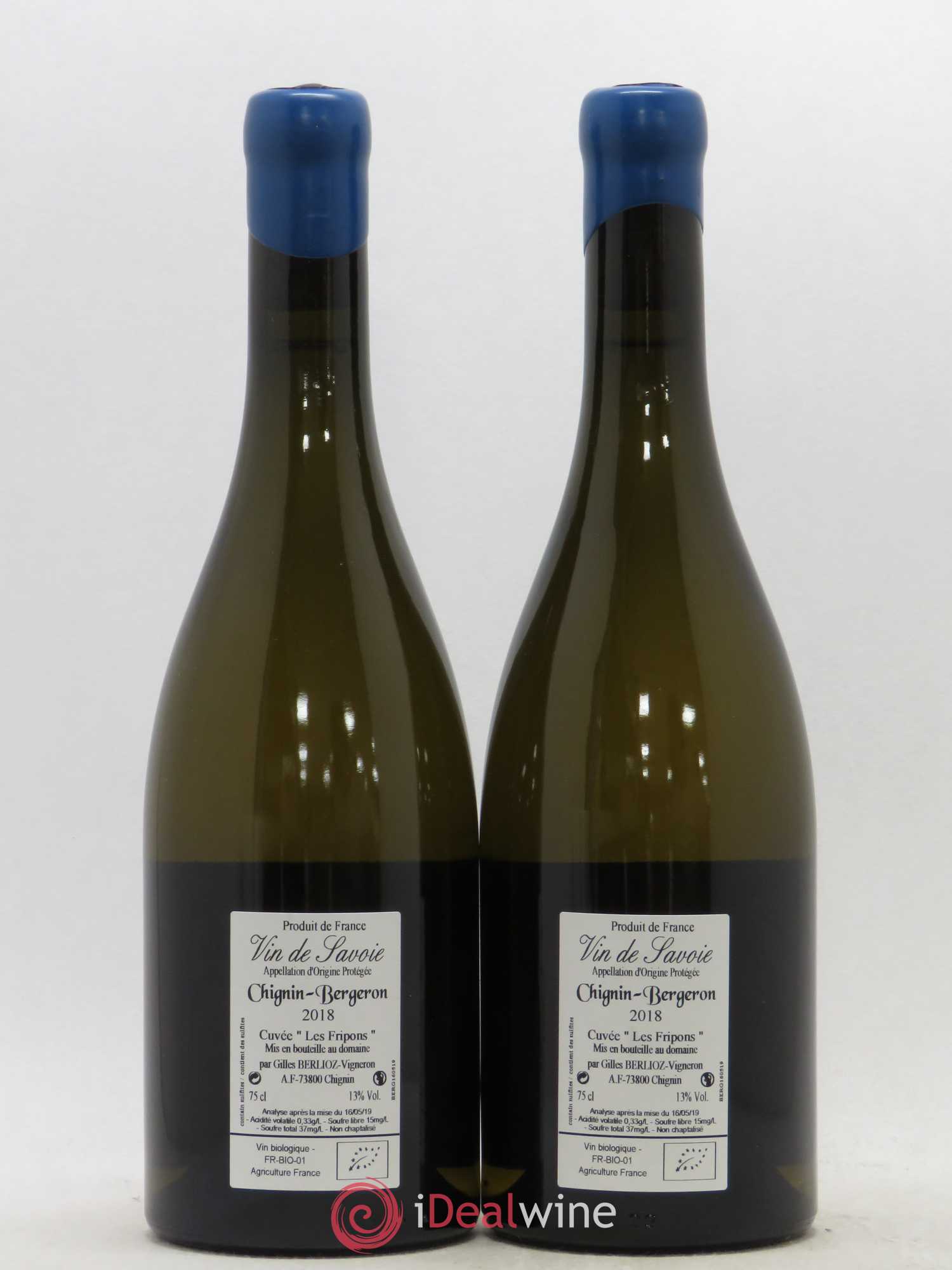 Vin de Savoie Chignin-Bergeron Les Fripons Gilles Berlioz 2018 - Lot de 2 bouteilles - 1