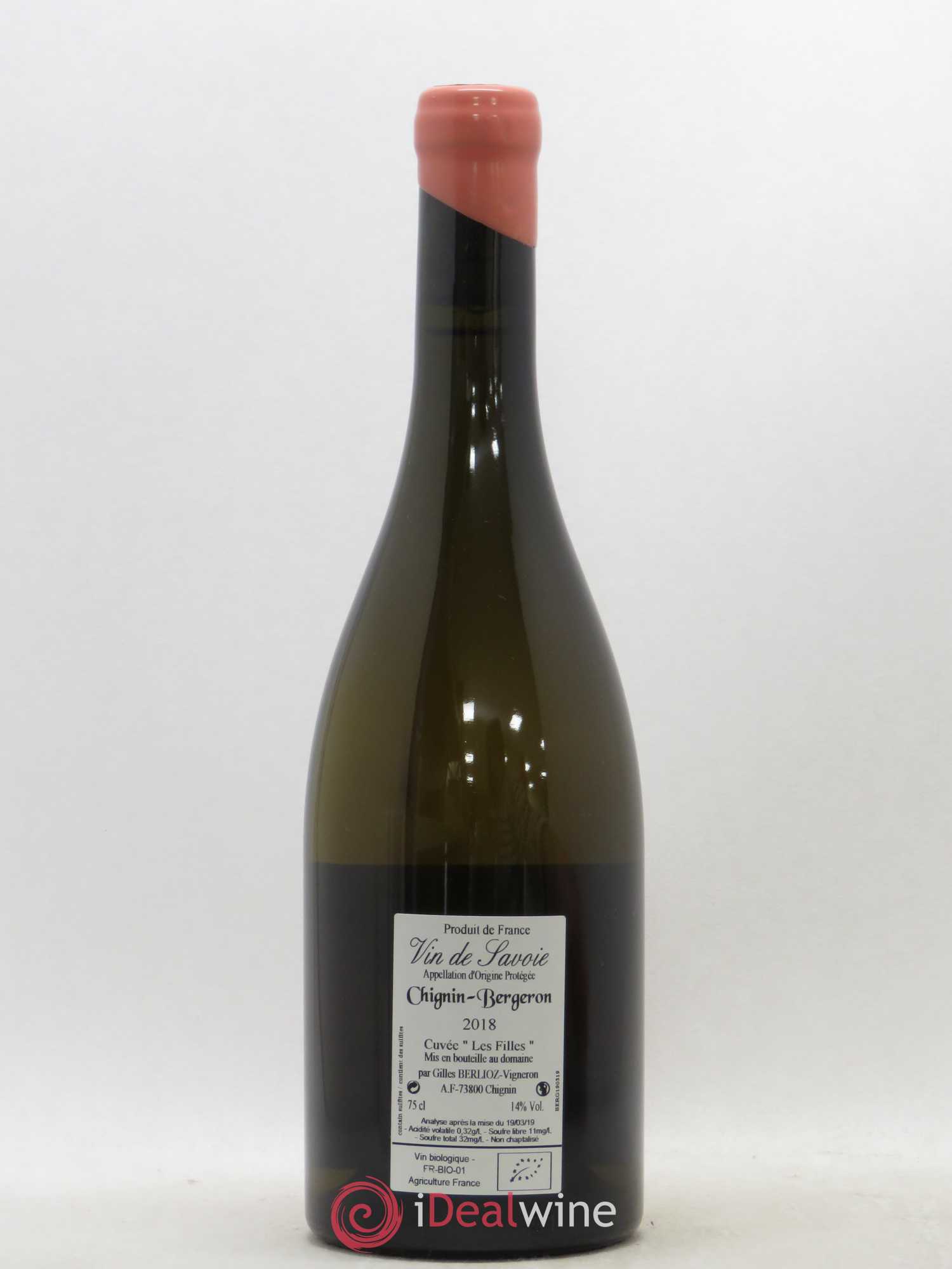 Vin de Savoie Chignin-Bergeron Les Filles Gilles Berlioz (sans prix de réserve) 2018 - Lot de 1 bouteille - 1