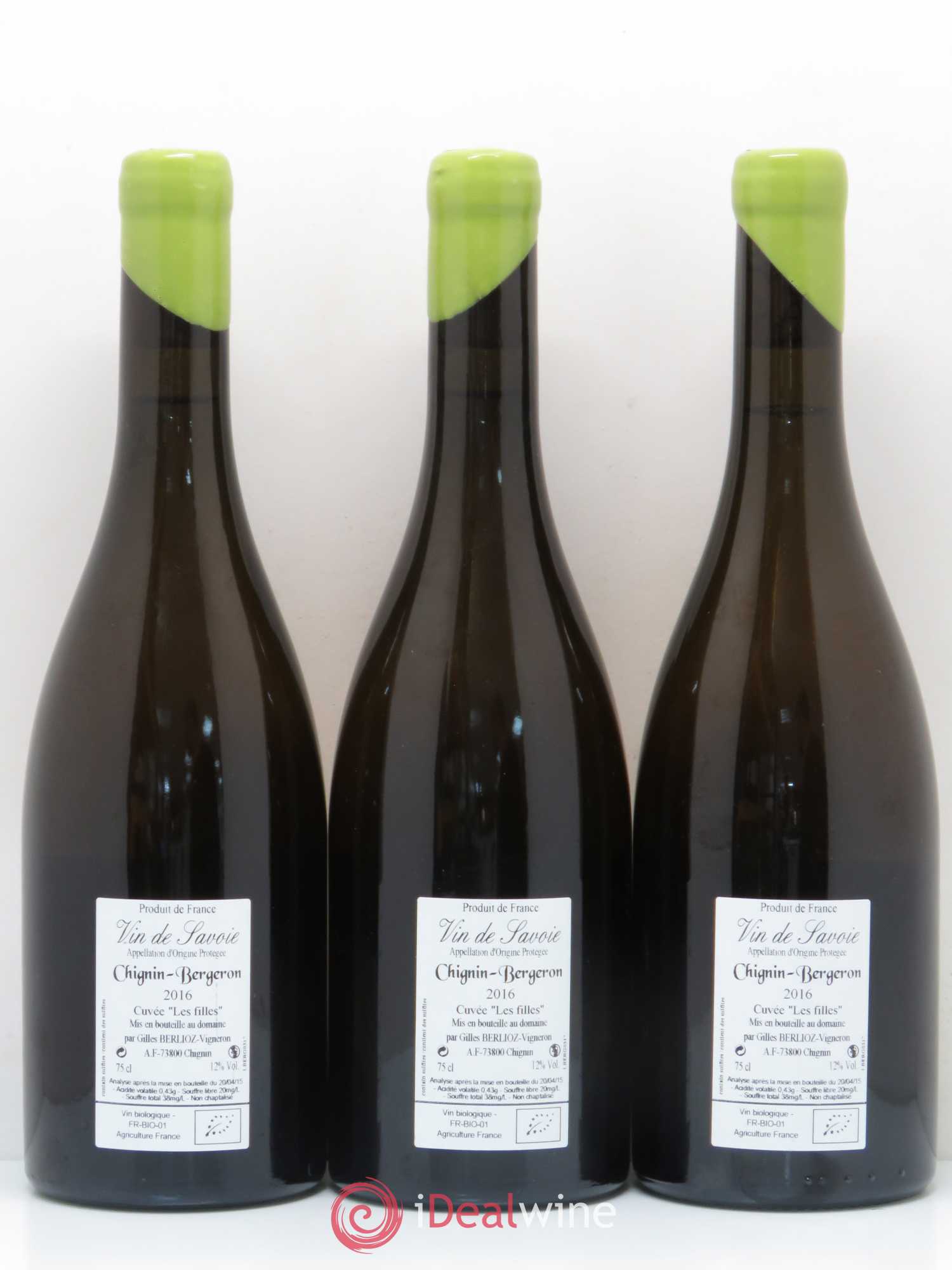 Vin de Savoie Chignin-Bergeron Les Filles Gilles Berlioz 2016 - Lot de 6 bouteilles - 2