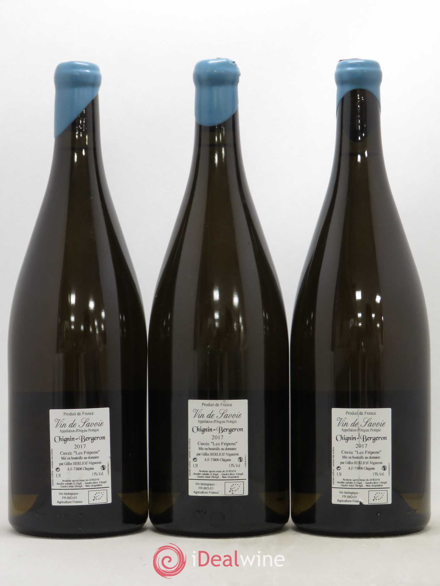 Vin de Savoie Chignin-Bergeron Les Fripons Gilles Berlioz 2017 - Lot de 3 magnums - 1