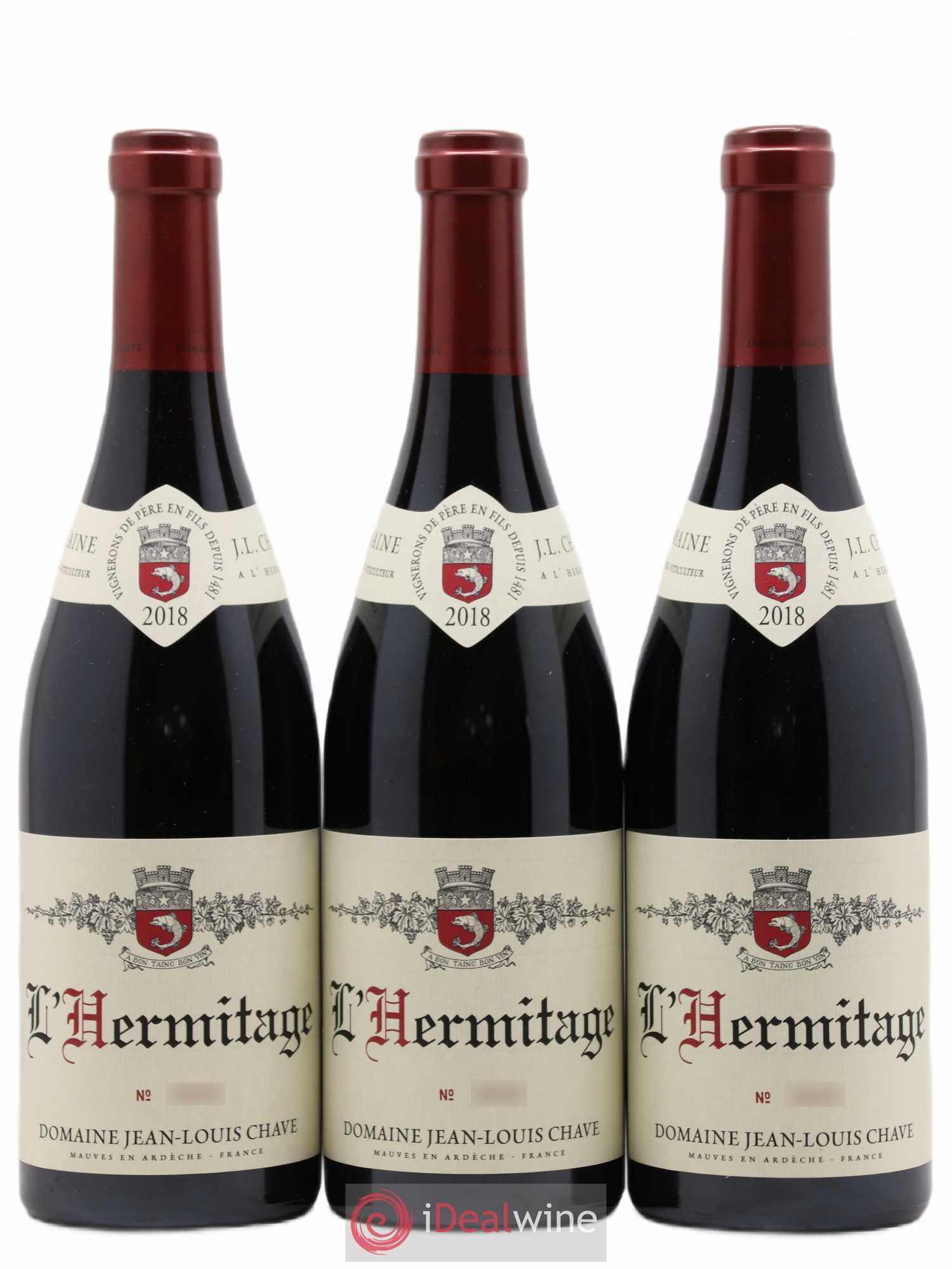 Hermitage Jean-Louis Chave 2018 - Lot de 3 bouteilles - 0