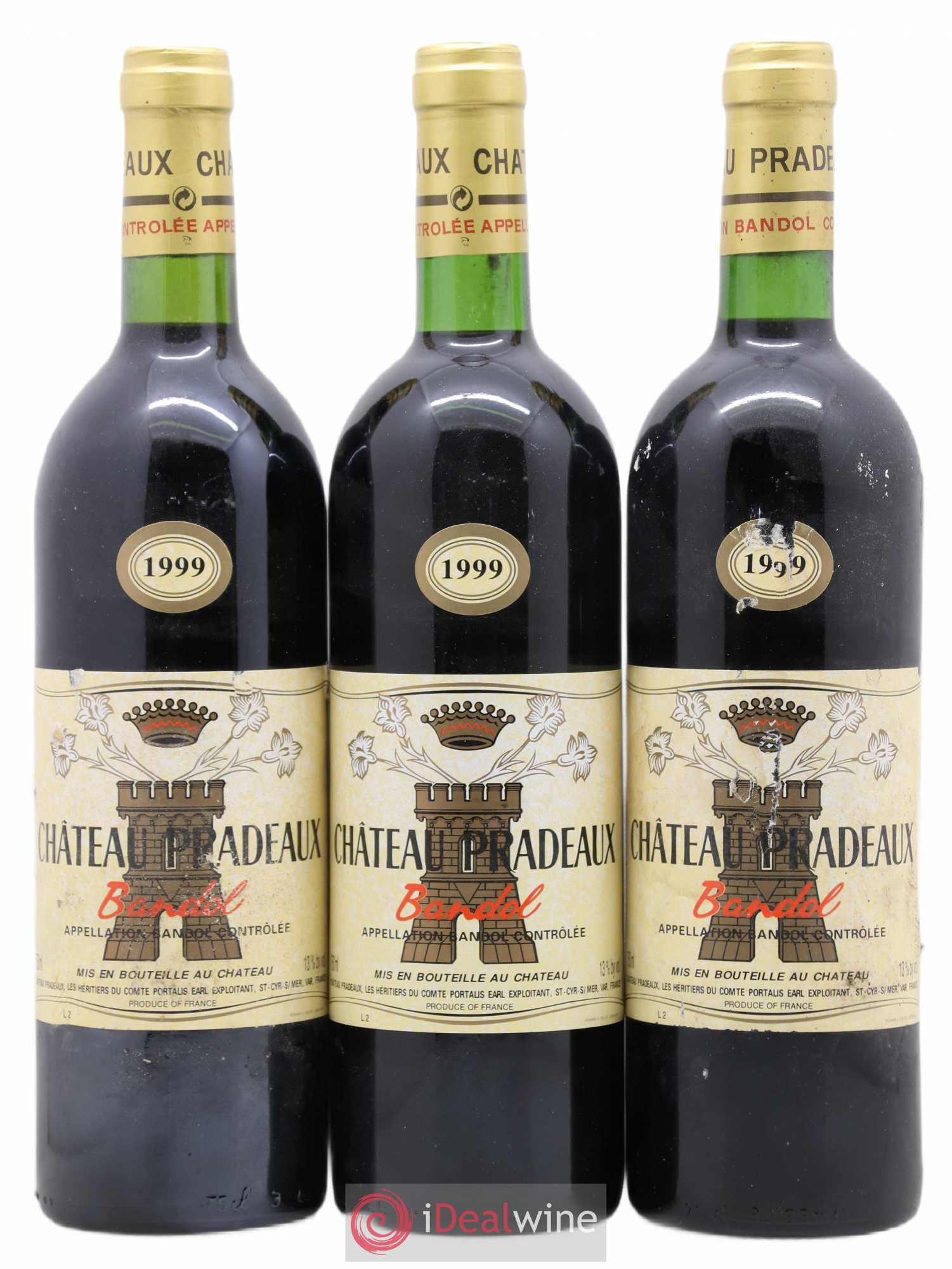 Bandol Château Pradeaux Famille Portalis 1999 - Lot de 3 bouteilles - 0