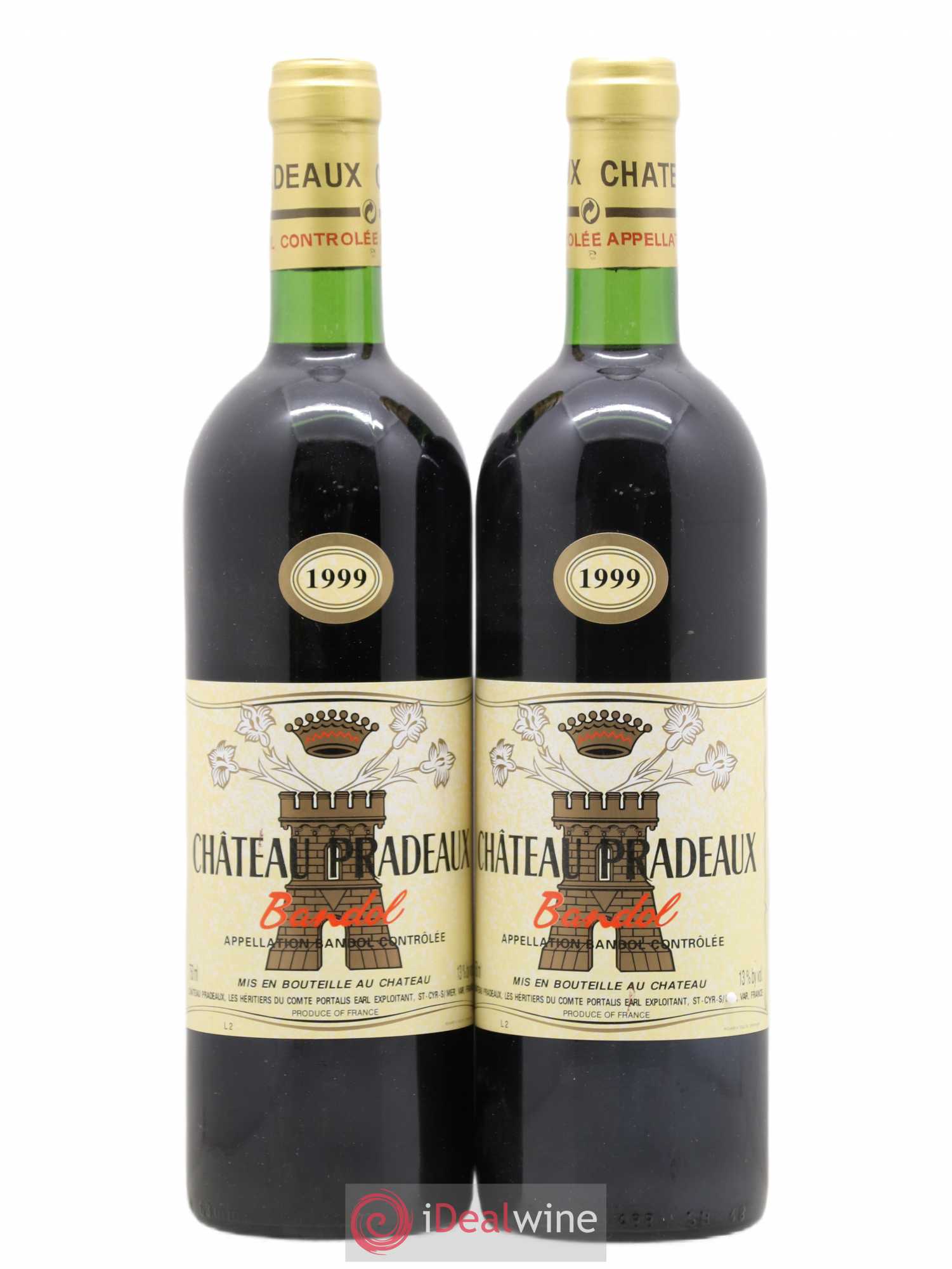 Bandol Château Pradeaux Famille Portalis 1999 - Lot de 2 bouteilles - 0