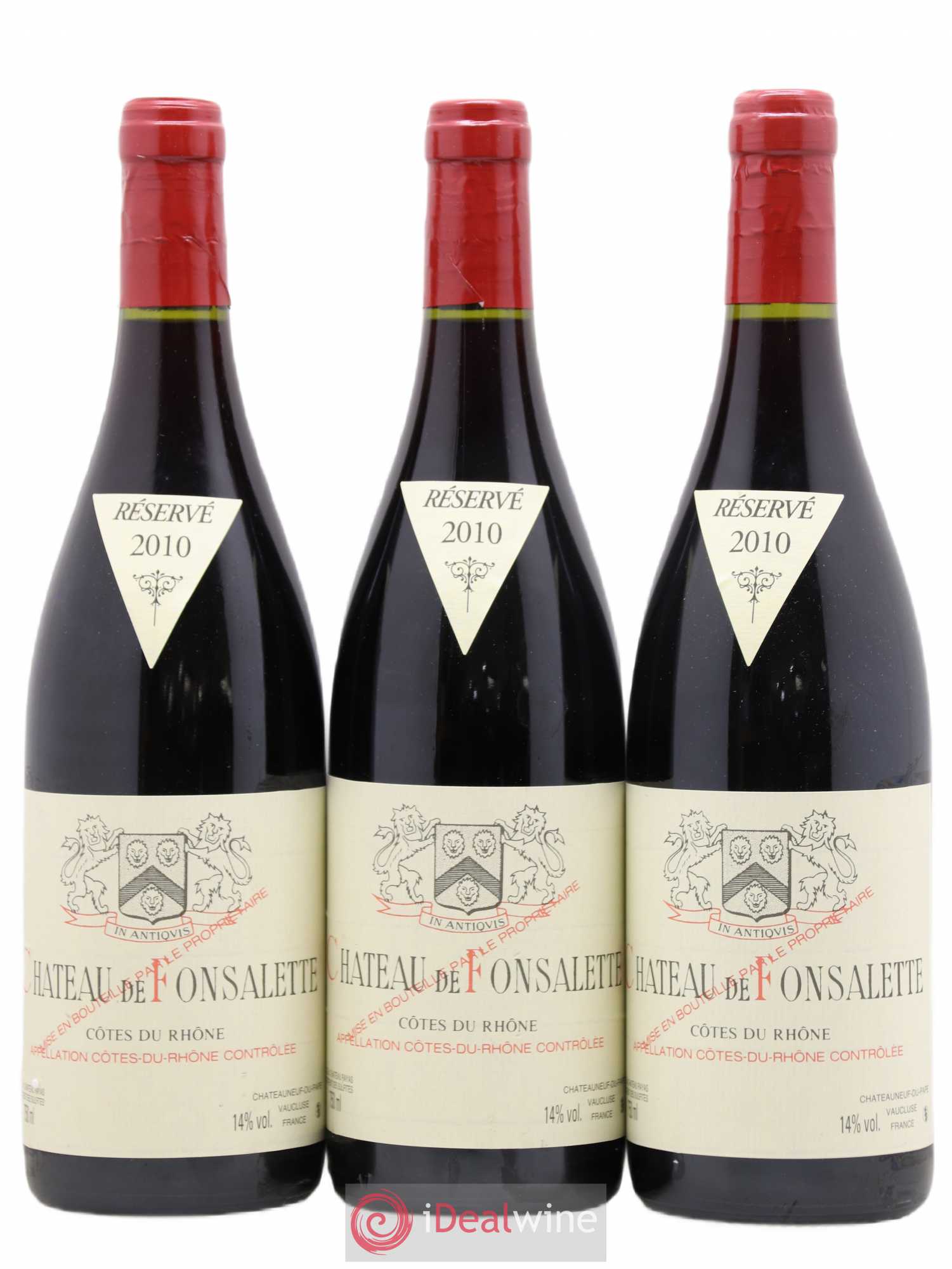 Côtes-du-Rhône Château de Fonsalette Emmanuel Reynaud 2010 - Lot de 3 bouteilles - 0