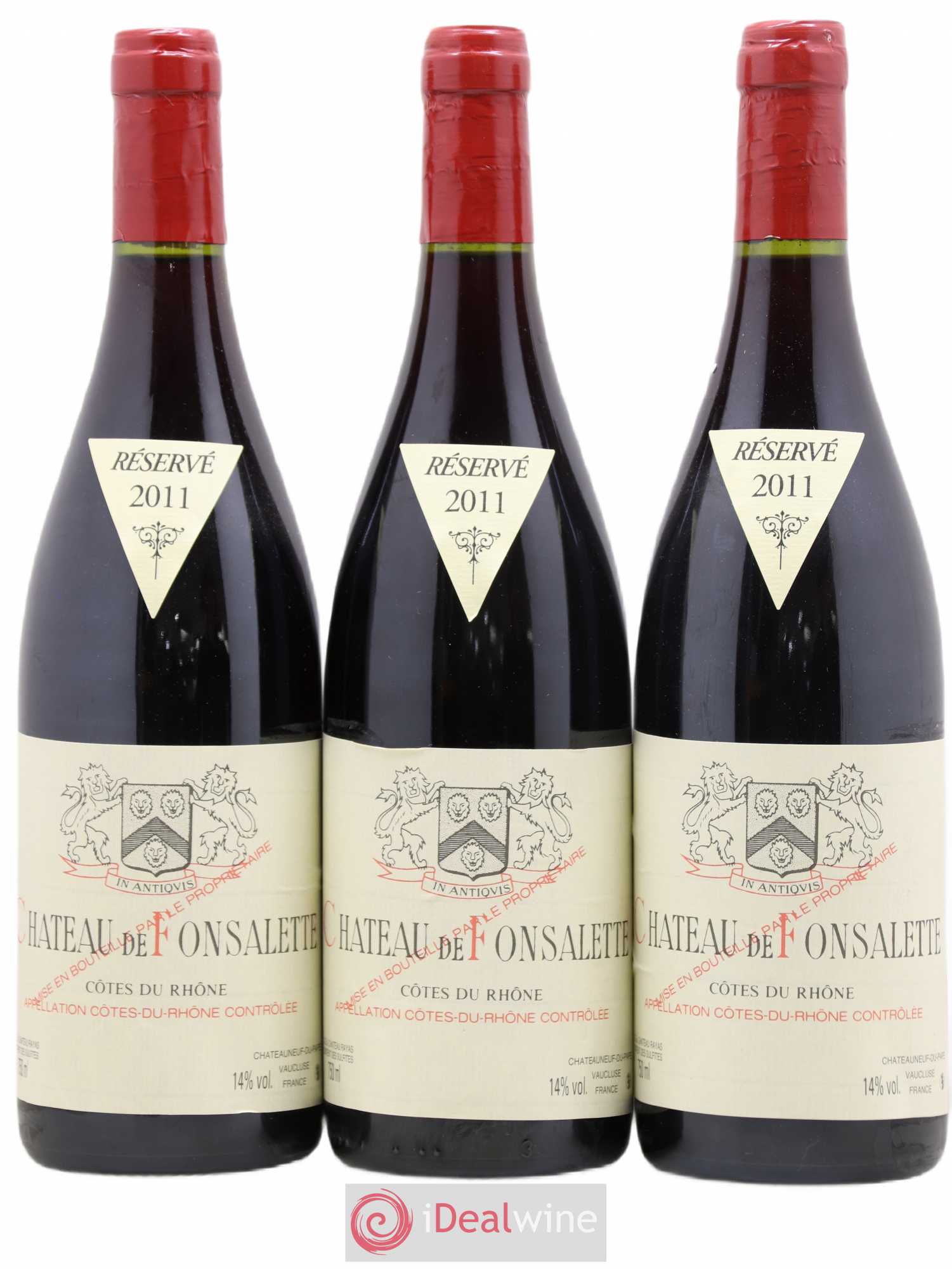 Côtes-du-Rhône Château de Fonsalette Emmanuel Reynaud 2011 - Lot de 3 bouteilles - 0