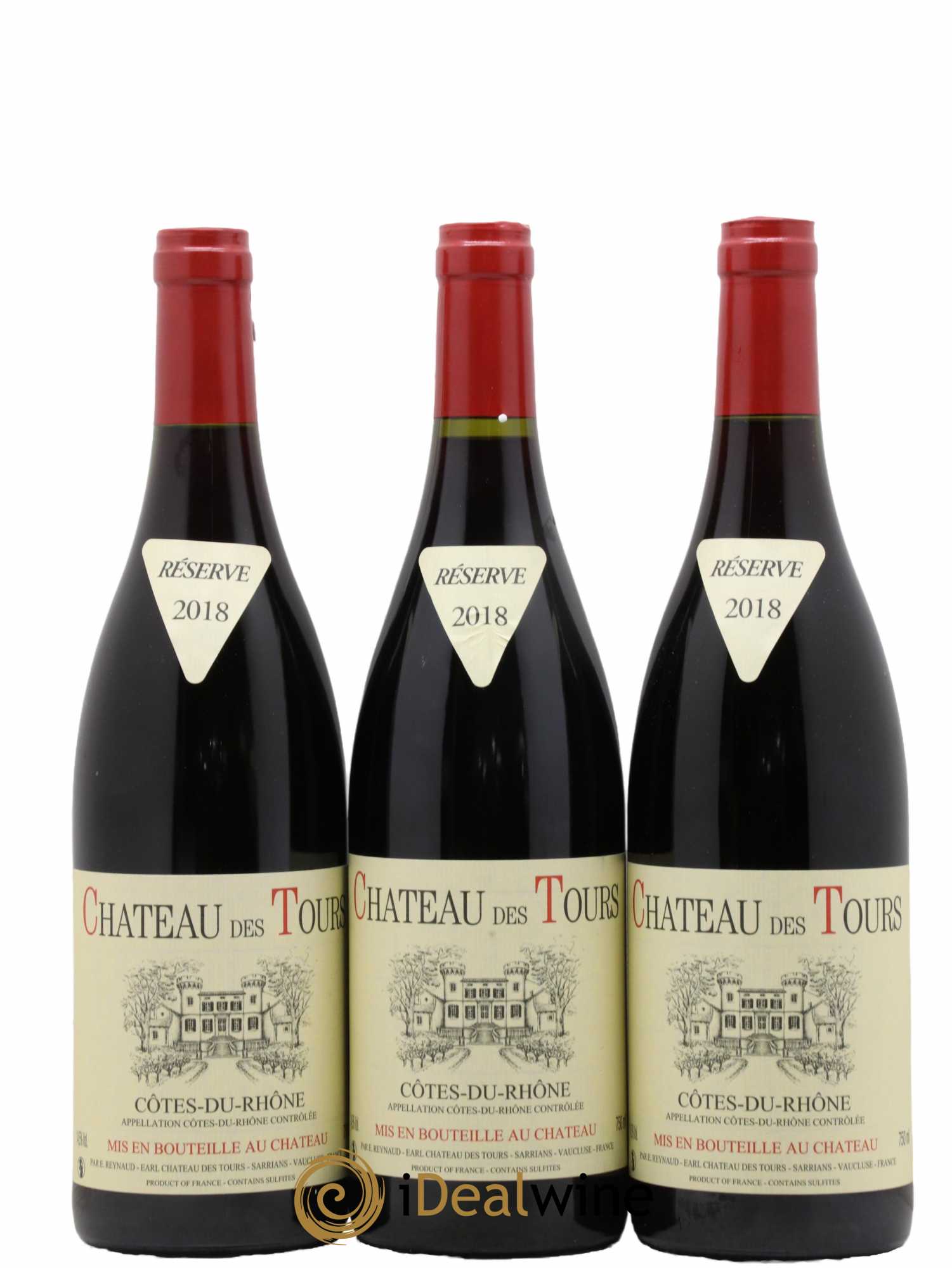 Côtes-du-Rhône Château des Tours Emmanuel Reynaud 2018 - Lot de 3 bouteilles - 0