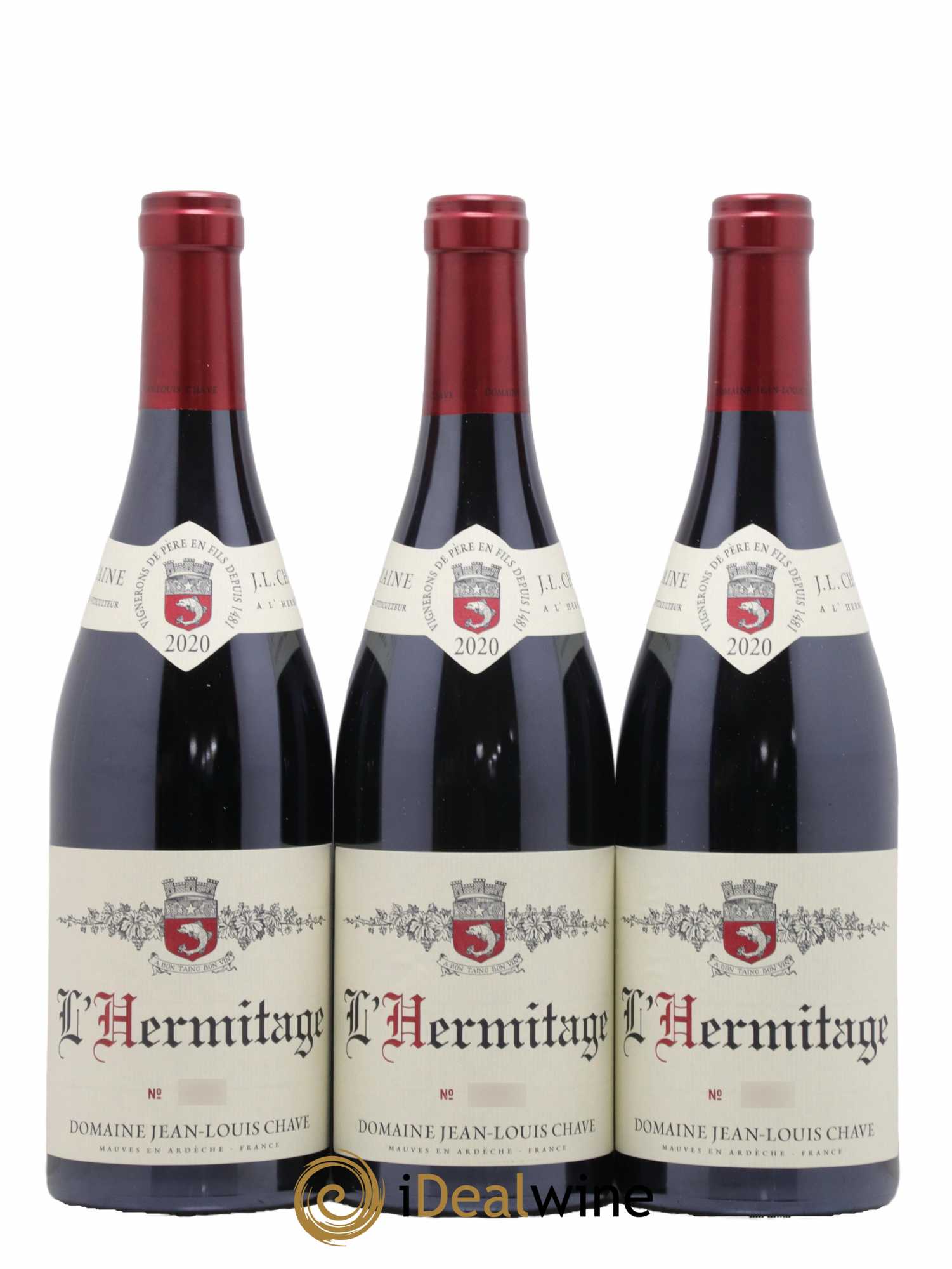 Hermitage Jean-Louis Chave 2020 - Lot de 3 bouteilles - 0