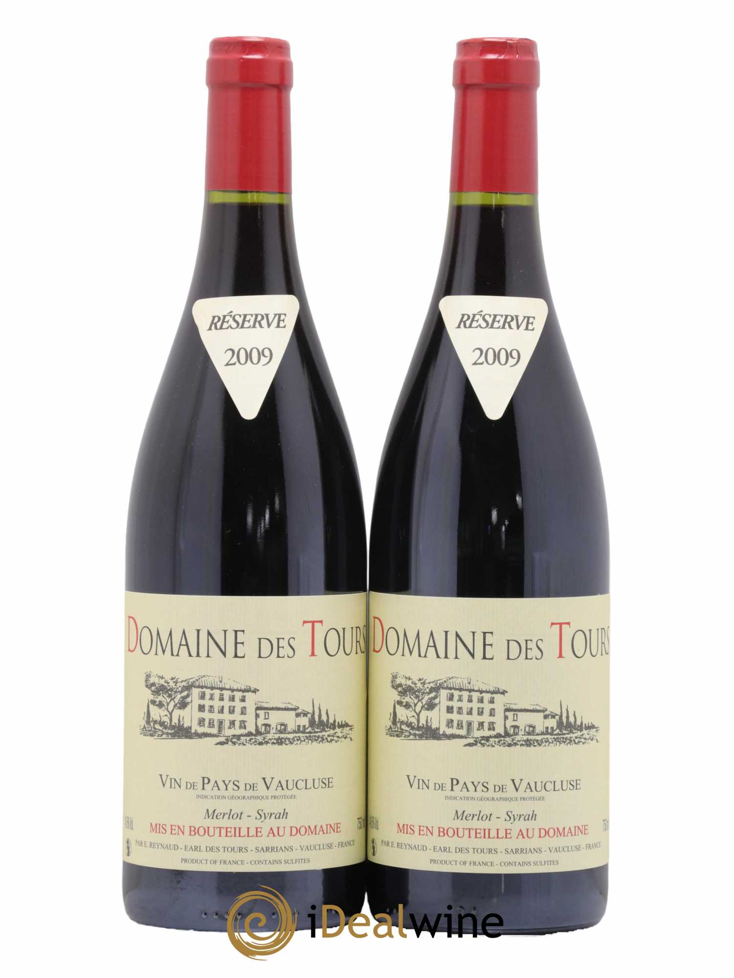Vaucluse Domaine des Tours Merlot-Syrah Emmanuel Reynaud 2009 - Lot de 2 bouteilles - 0