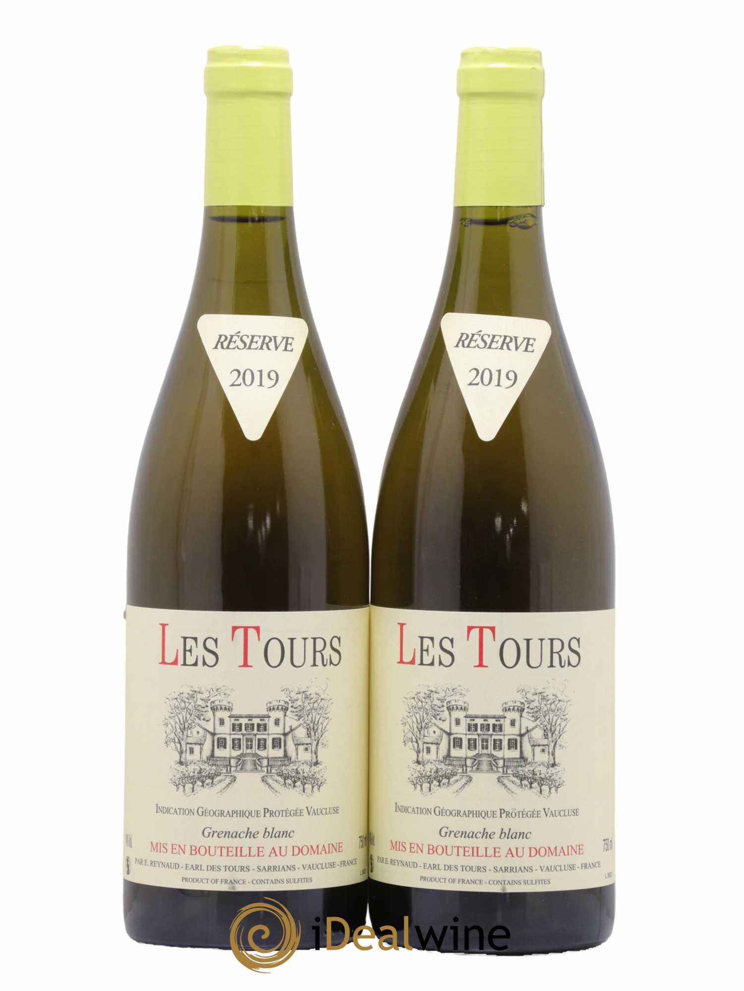 Vaucluse (Vin de Pays de Vaucluse) Les Tours Grenache Blanc Emmanuel Reynaud 2019 - Lot de 2 bouteilles - 0