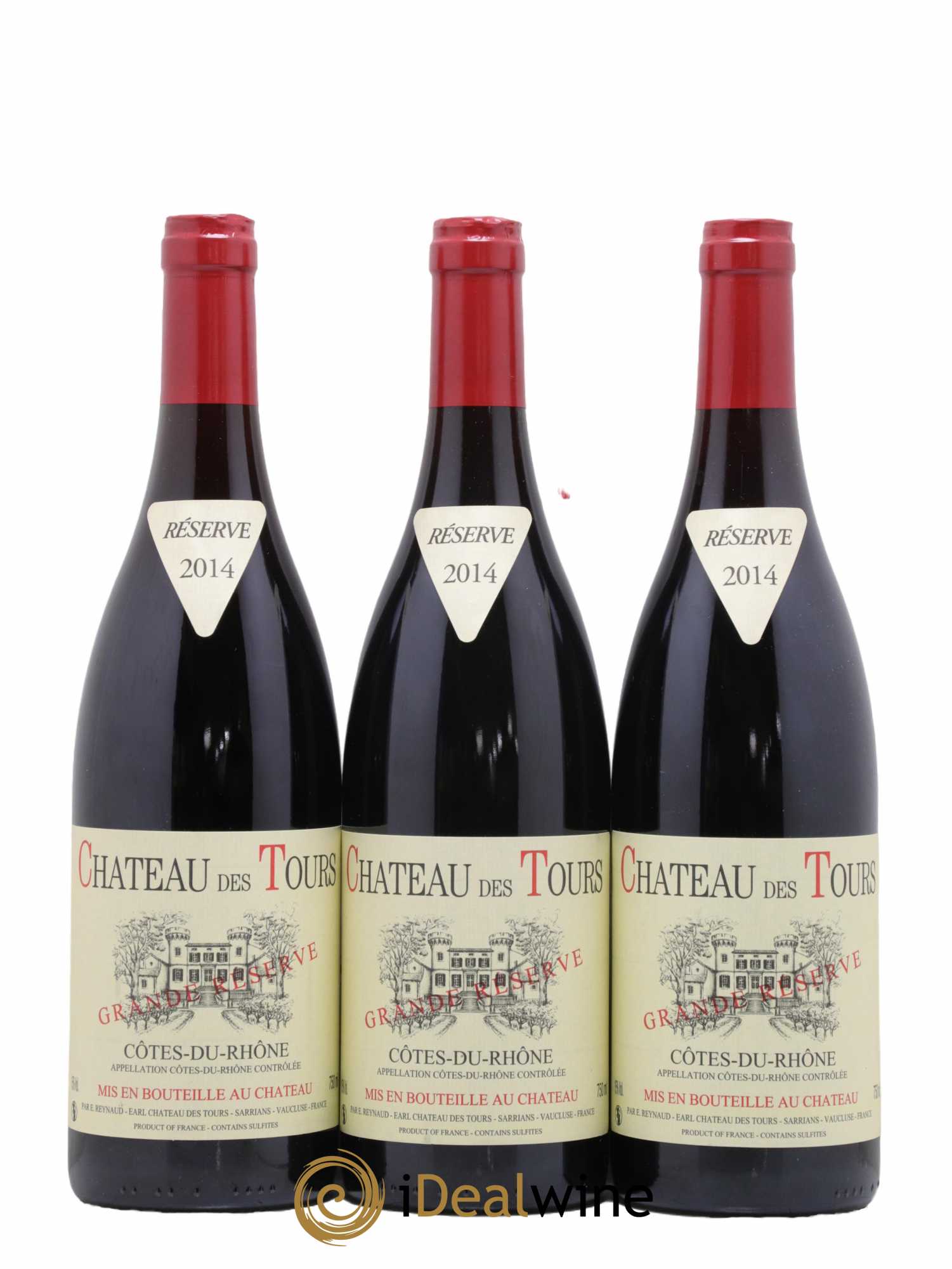 Côtes-du-Rhône Château des Tours Grande Réserve Emmanuel Reynaud 2014 - Lot de 3 bouteilles - 0