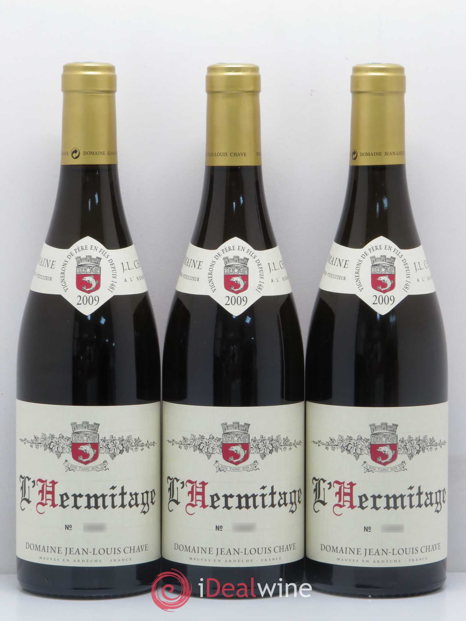 Hermitage Jean-Louis Chave 2009 - Lot de 3 bouteilles - 0