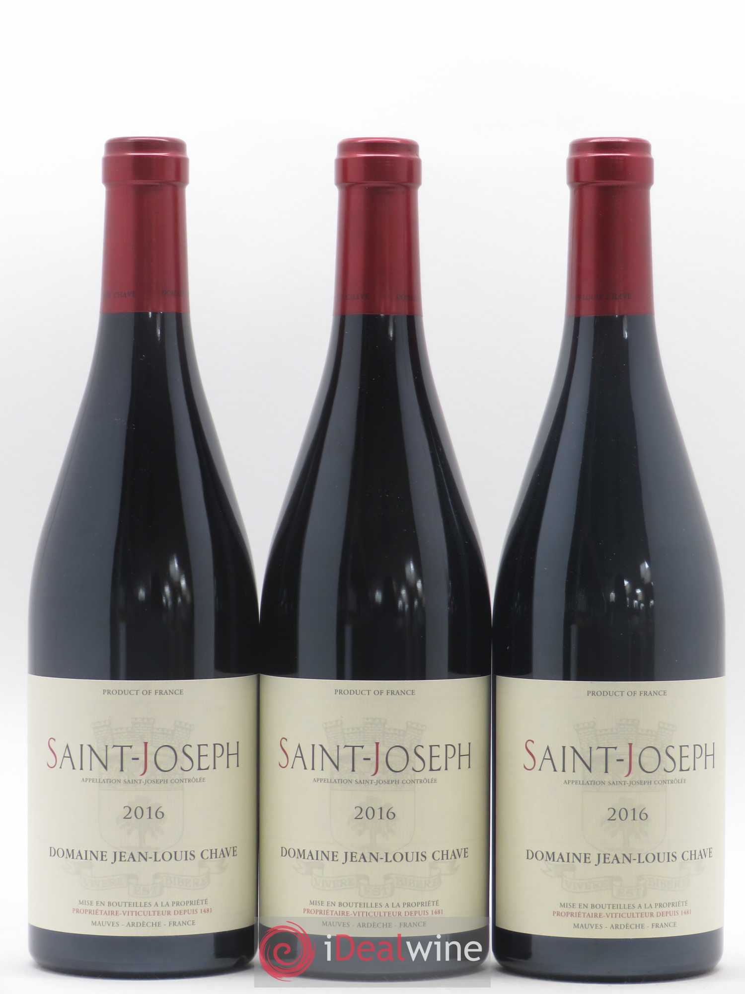 Saint-Joseph Jean-Louis Chave 2016 - Lot de 3 bouteilles - 0